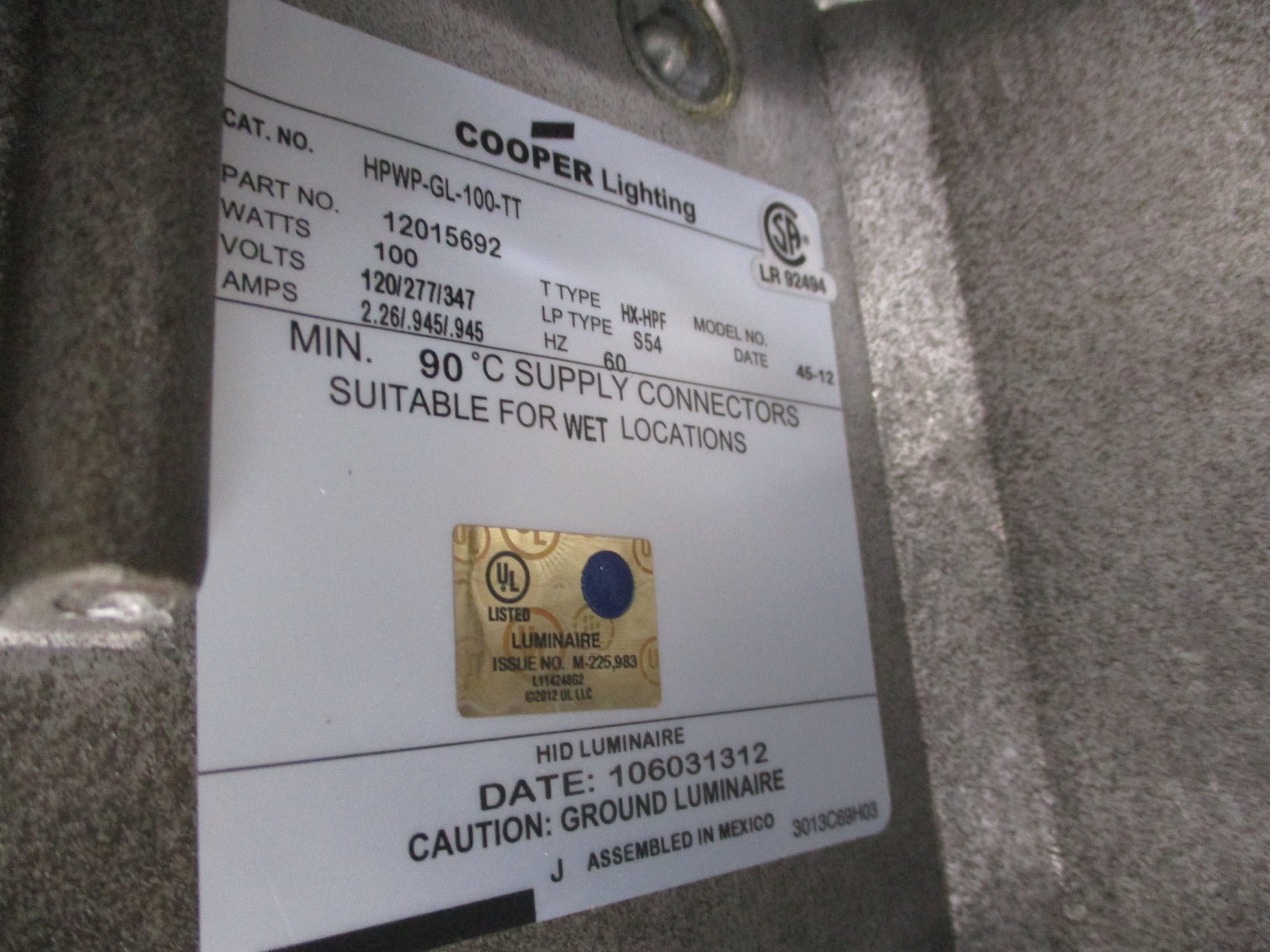 COOPER HPWP-GL-100-TT NSMP