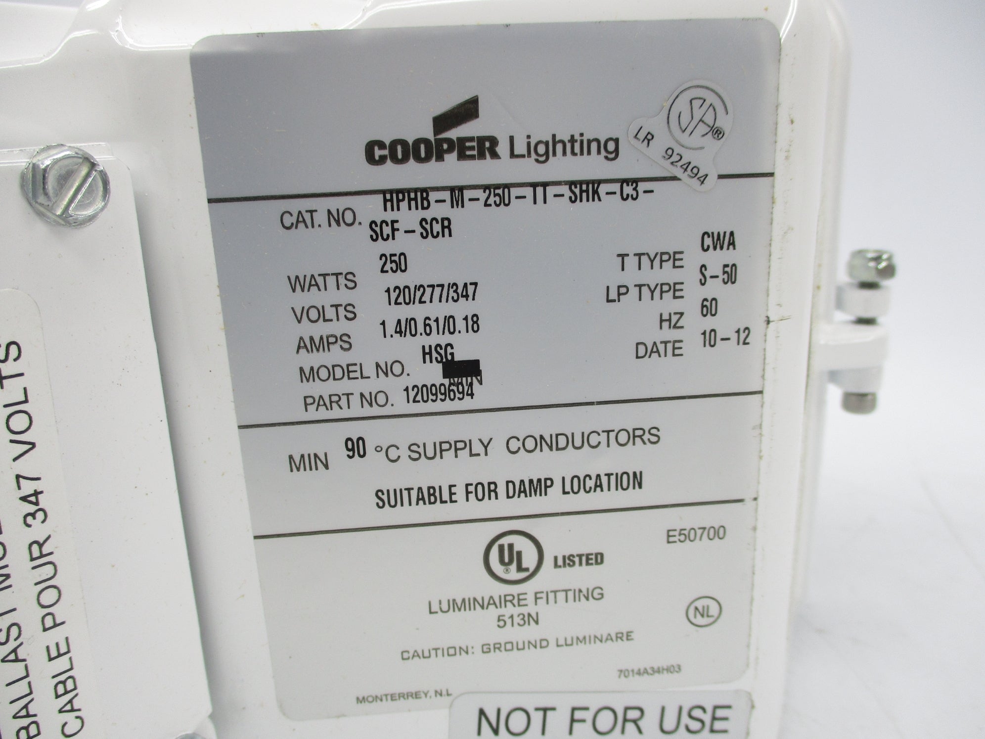 LUMARK HPHB-M-250-TT-SHK-C3-SCF-SCR NSMP