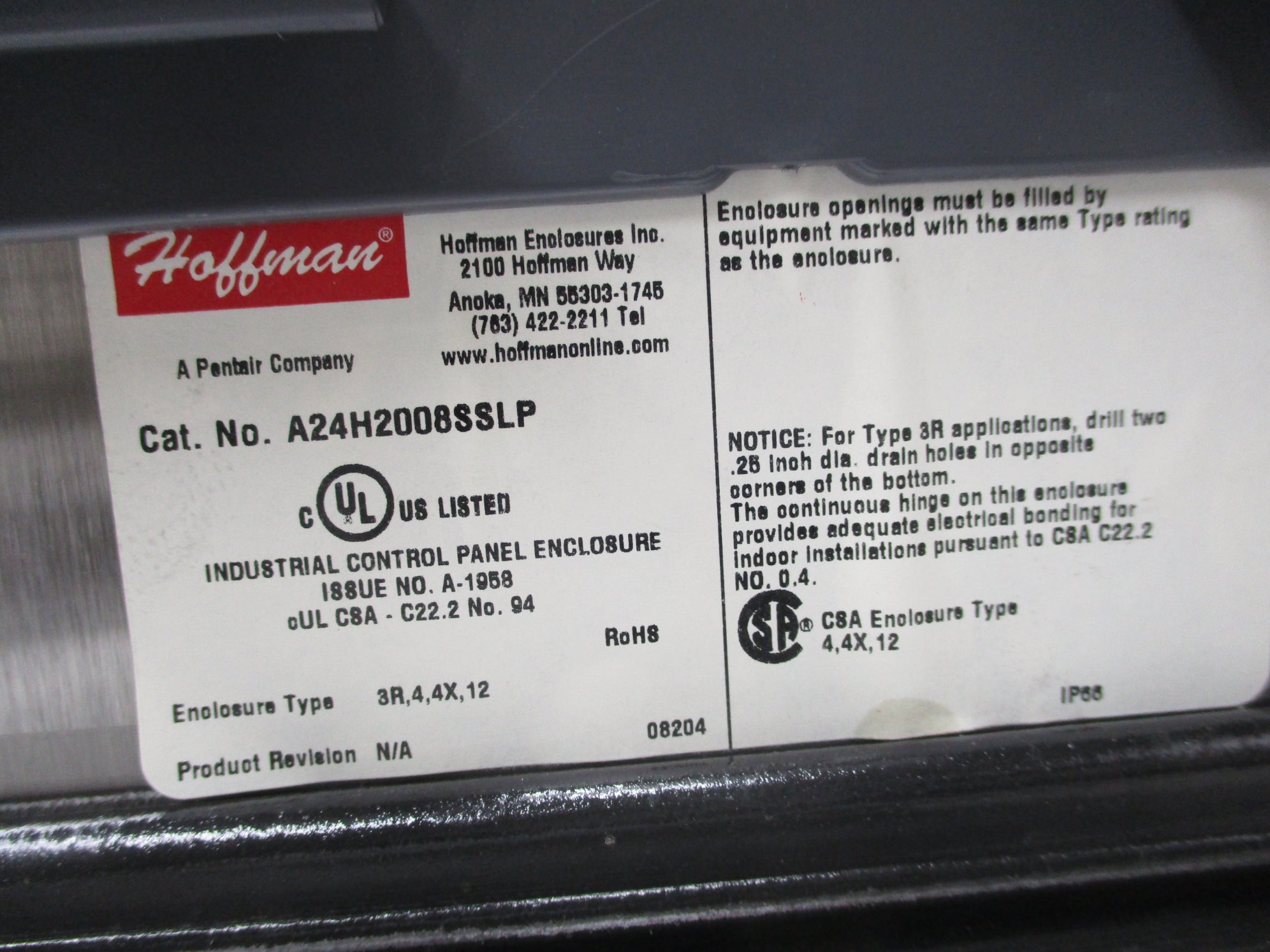 HOFFMAN A24H2008SSLP NSMP