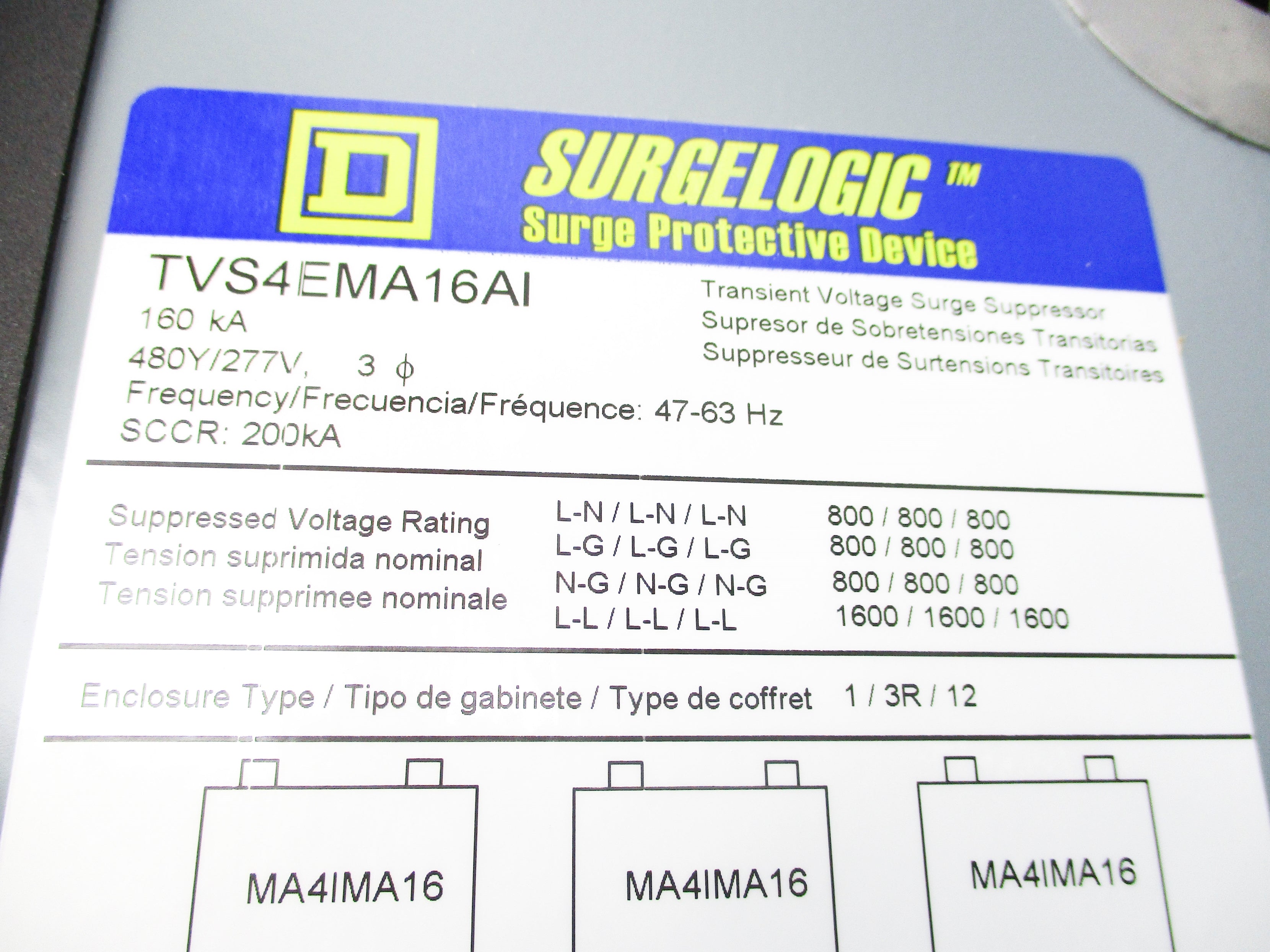 SQUARE D TVS4EMA16AI NSMP