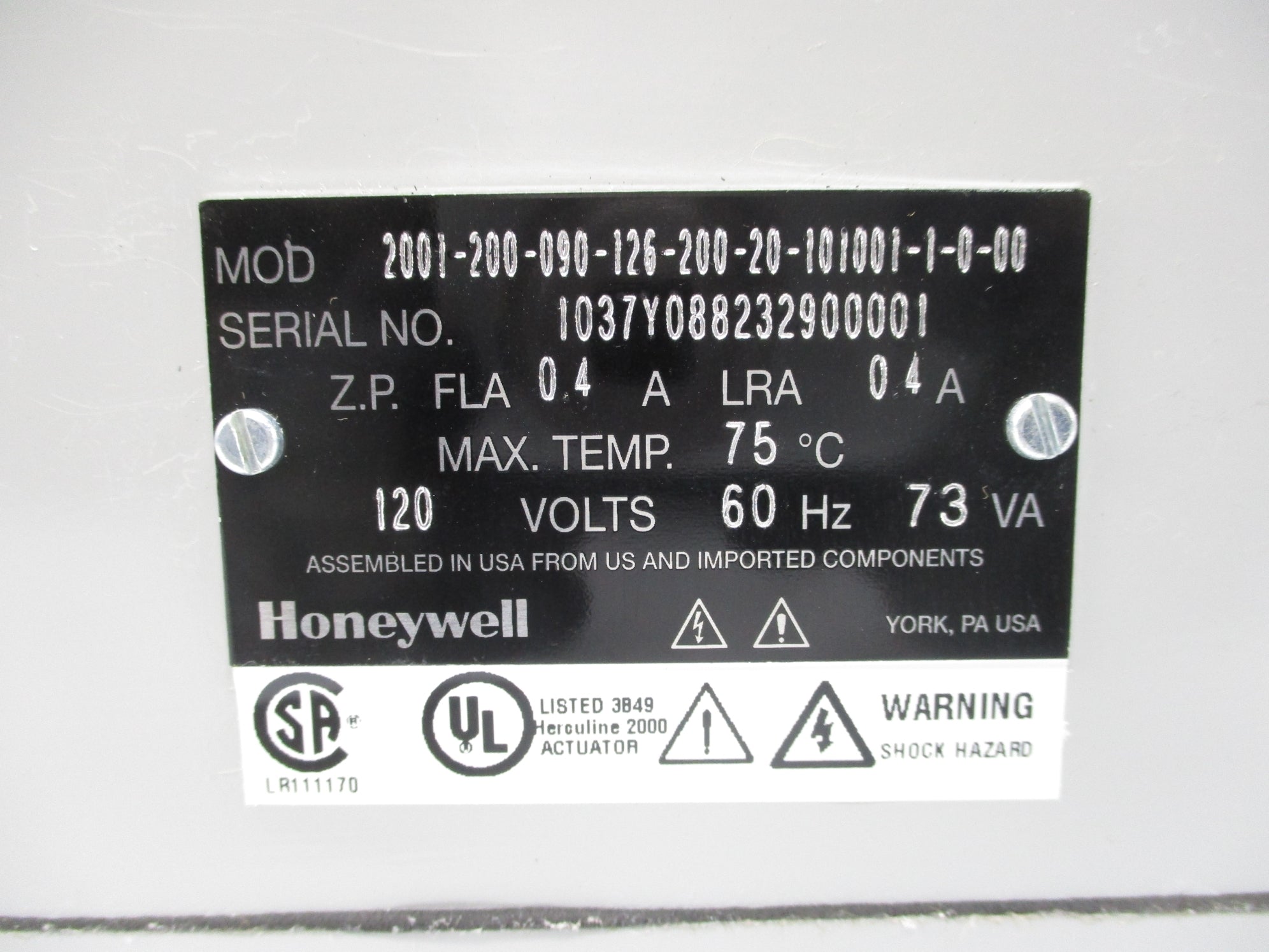 HONEYWELL 2001-200-090-126-200-20-101001-1-0-00 NSMP