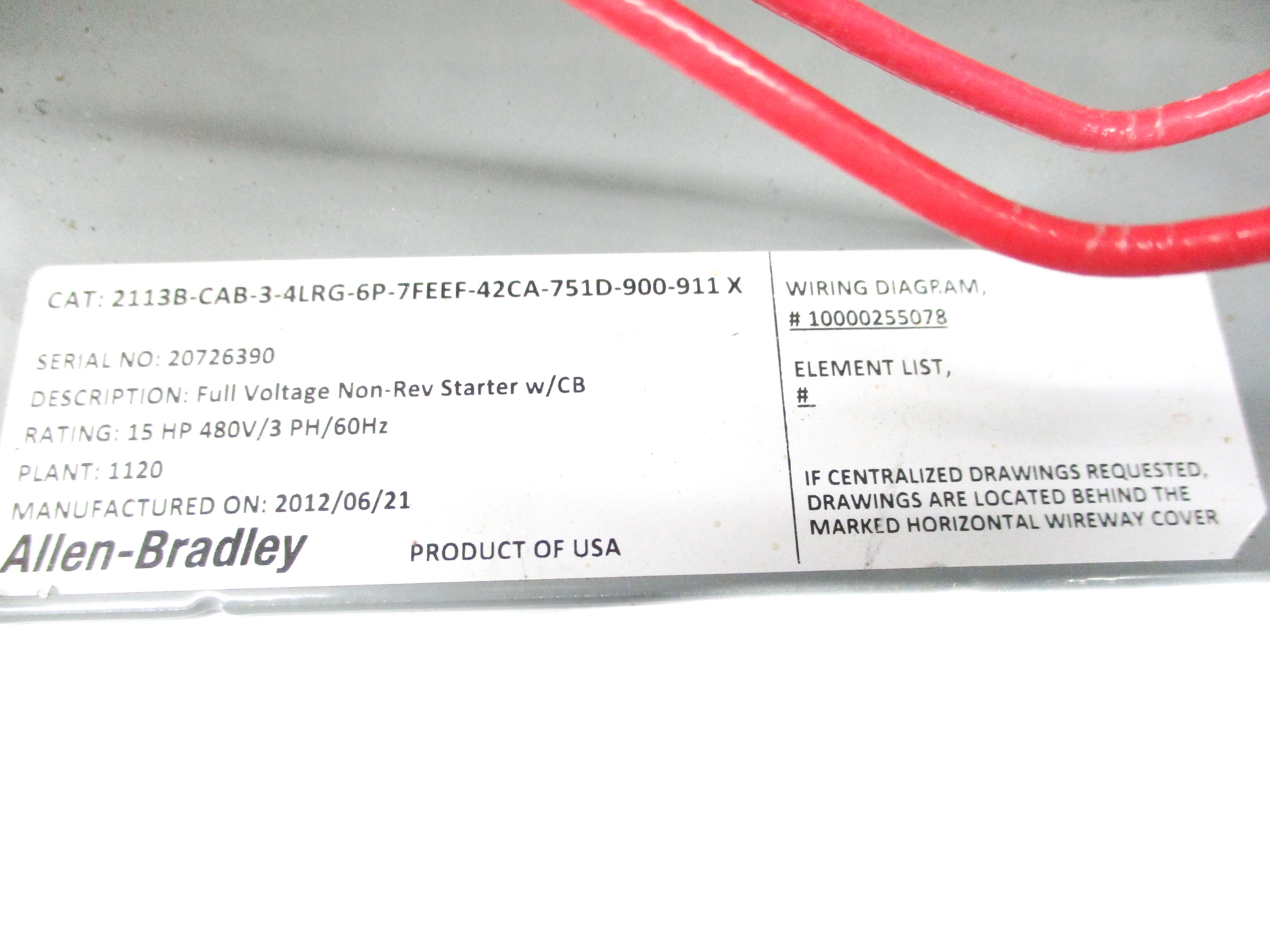 INDUSTRIAL SPARE PART 2113B-CAB-3-4LRG-6P-7FEEF-42CA-751D-900-911 SER. X NSNP