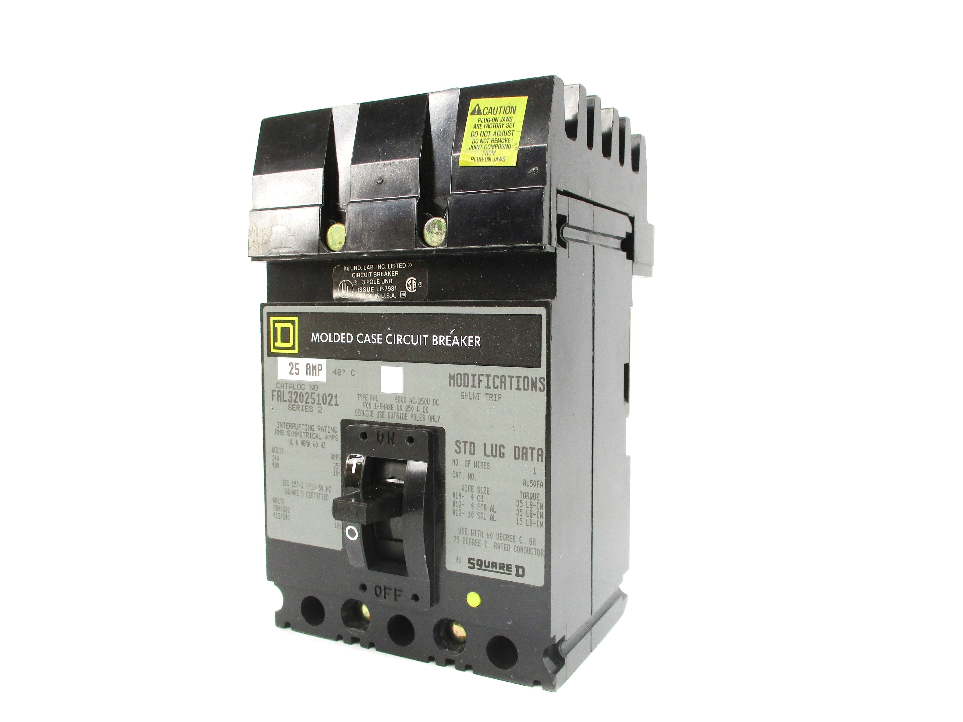 SQUARE D FAL320251021 SER. 2 25A 480V NSNP