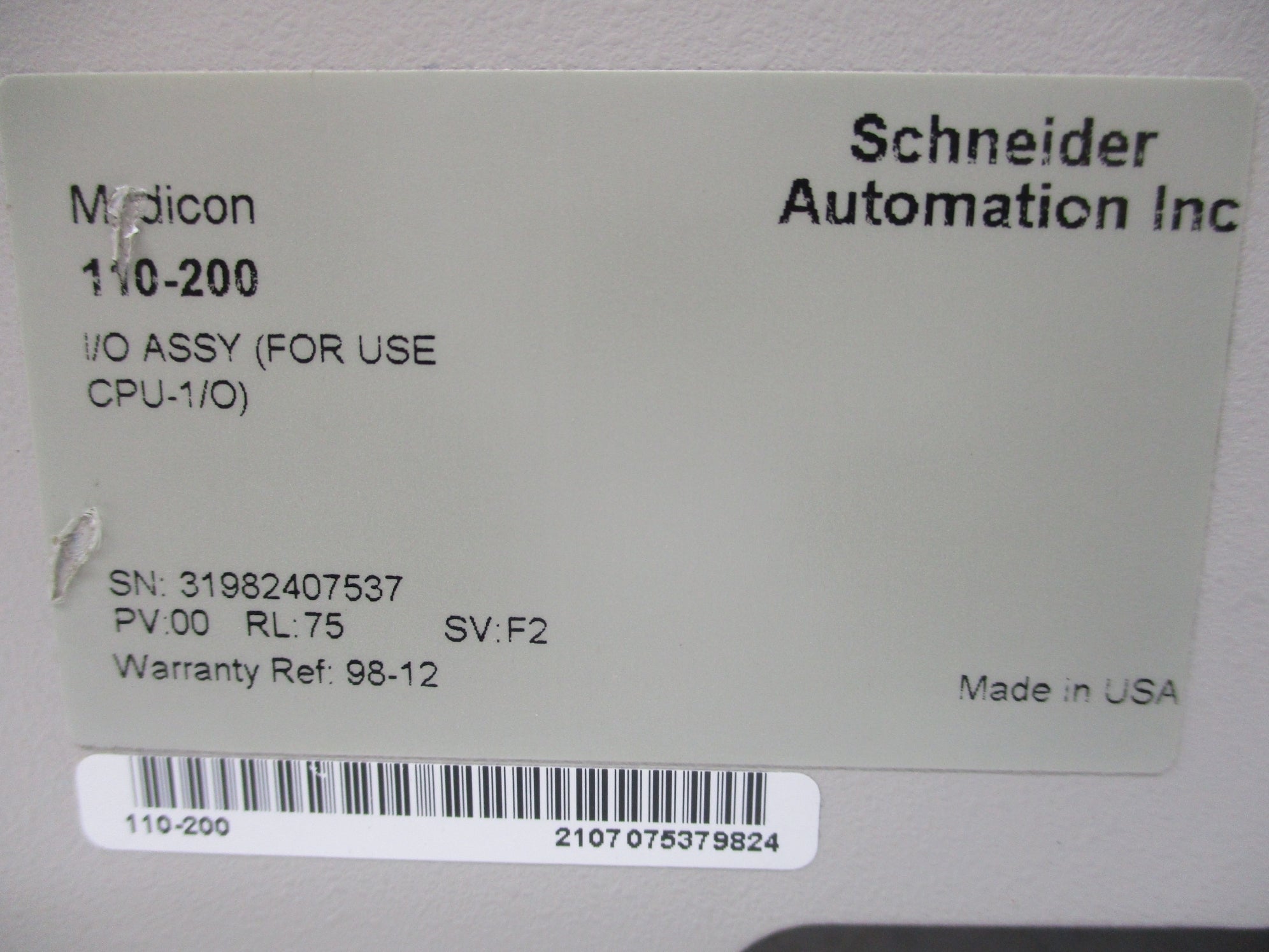 SCHNEIDER AUTOMATION 110-200 NSNP