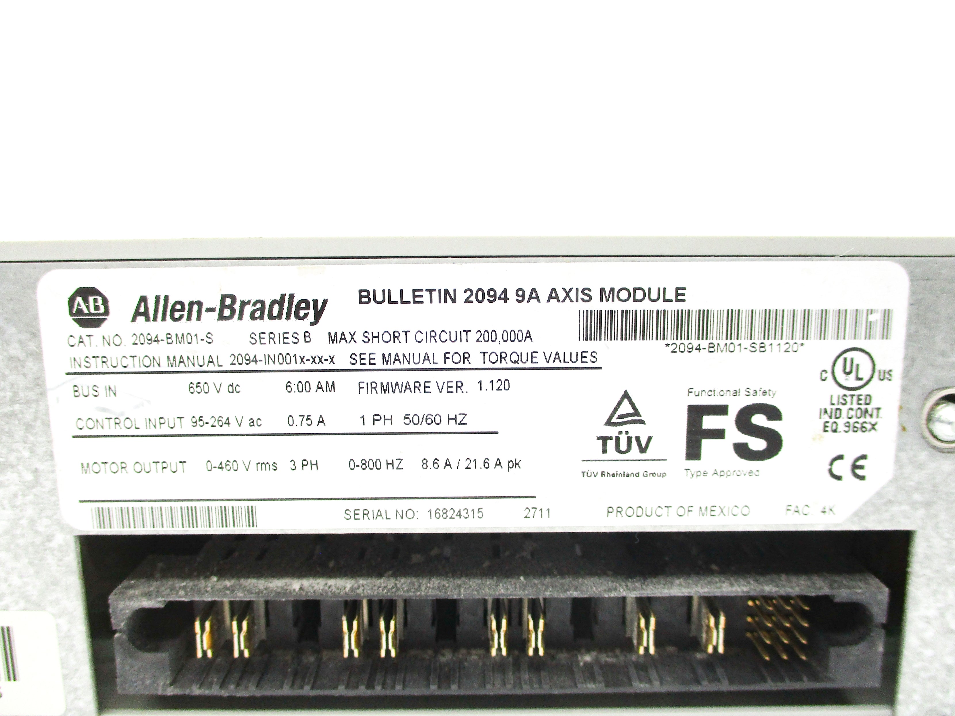 ALLEN BRADLEY 2094-BM01-S SER. B F/W 1.120 UNMP