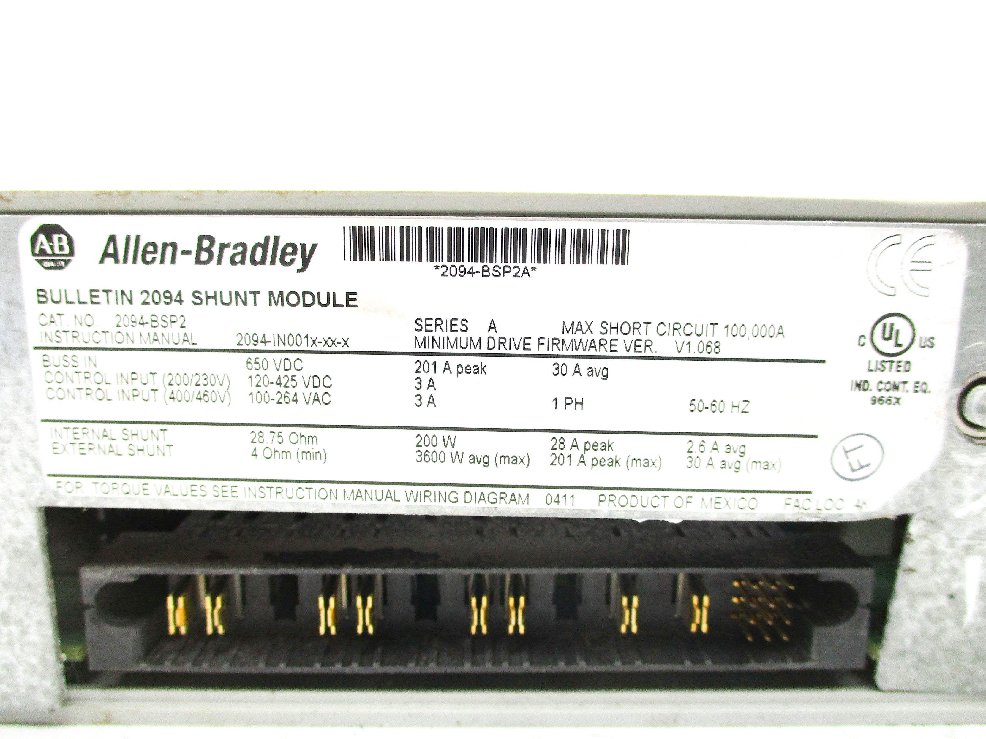 INDUSTRIAL SPARE PART 2094-BSP2 SER. A F/W V1.068 (AS PICTURED) UNMP