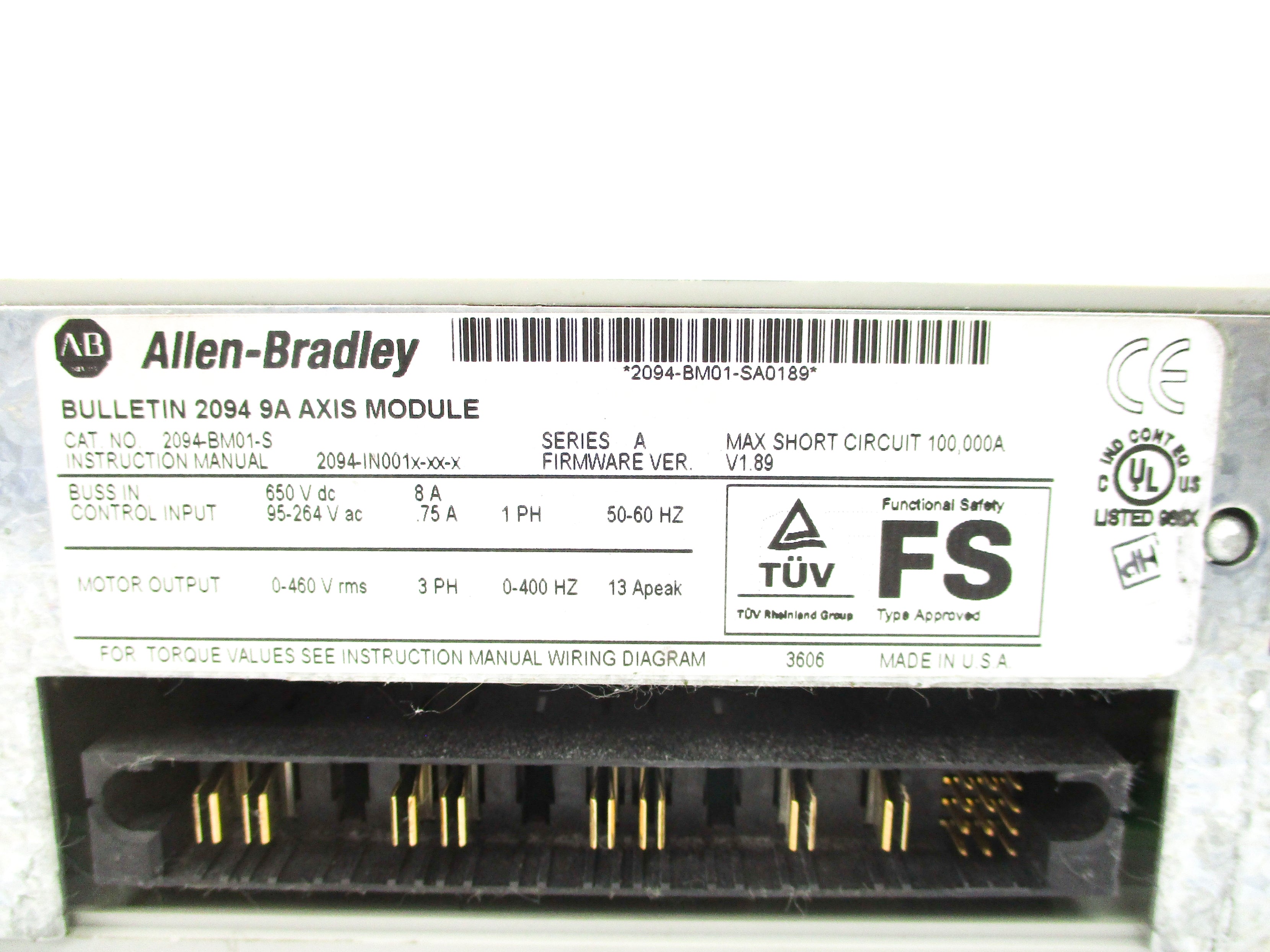 ALLEN BRADLEY 2094-BM01-S SER. A F/W 1.89 UNMP