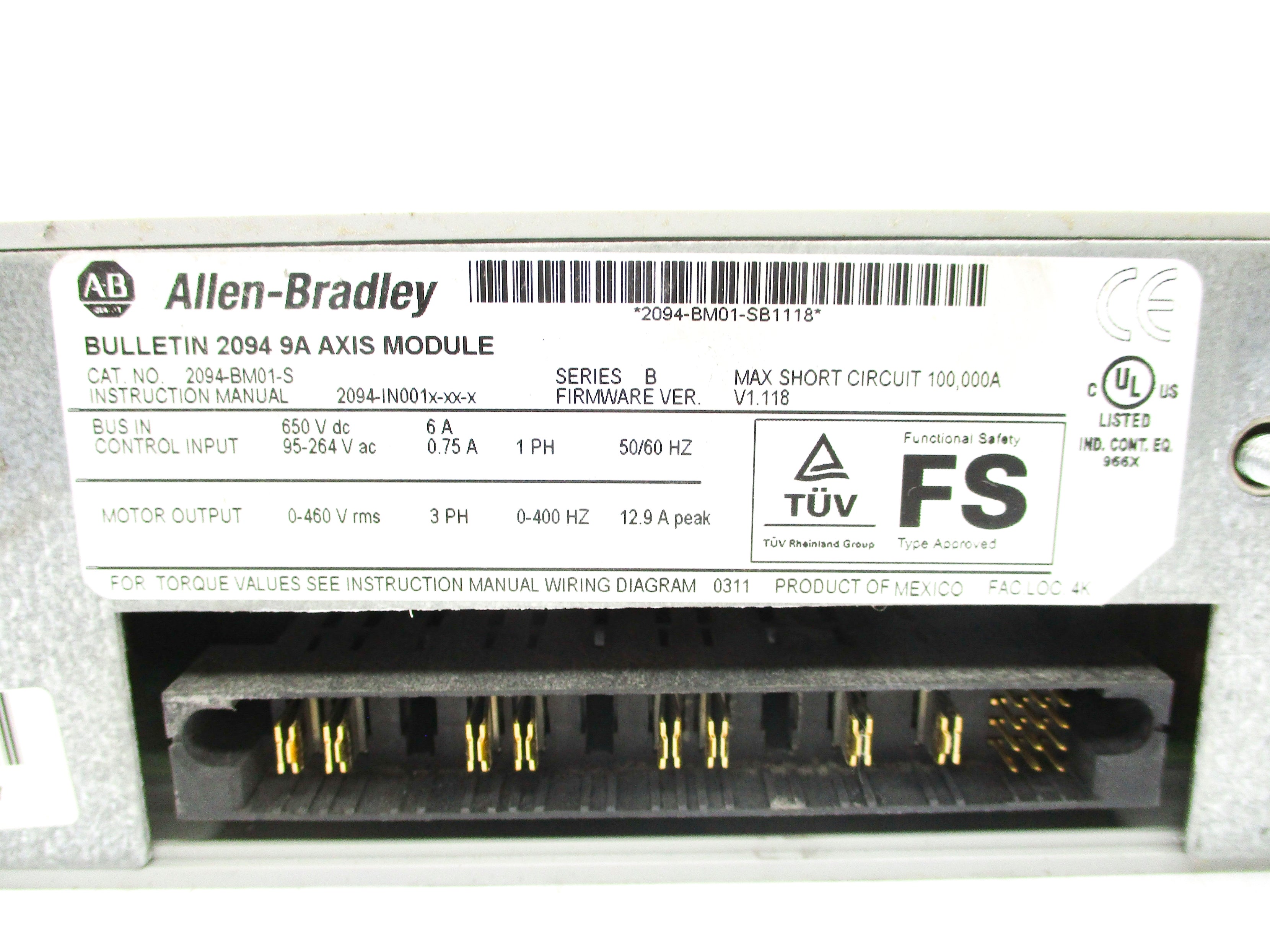 ALLEN BRADLEY 2094-BM01-S SER. B F/W 1.118 UNMP