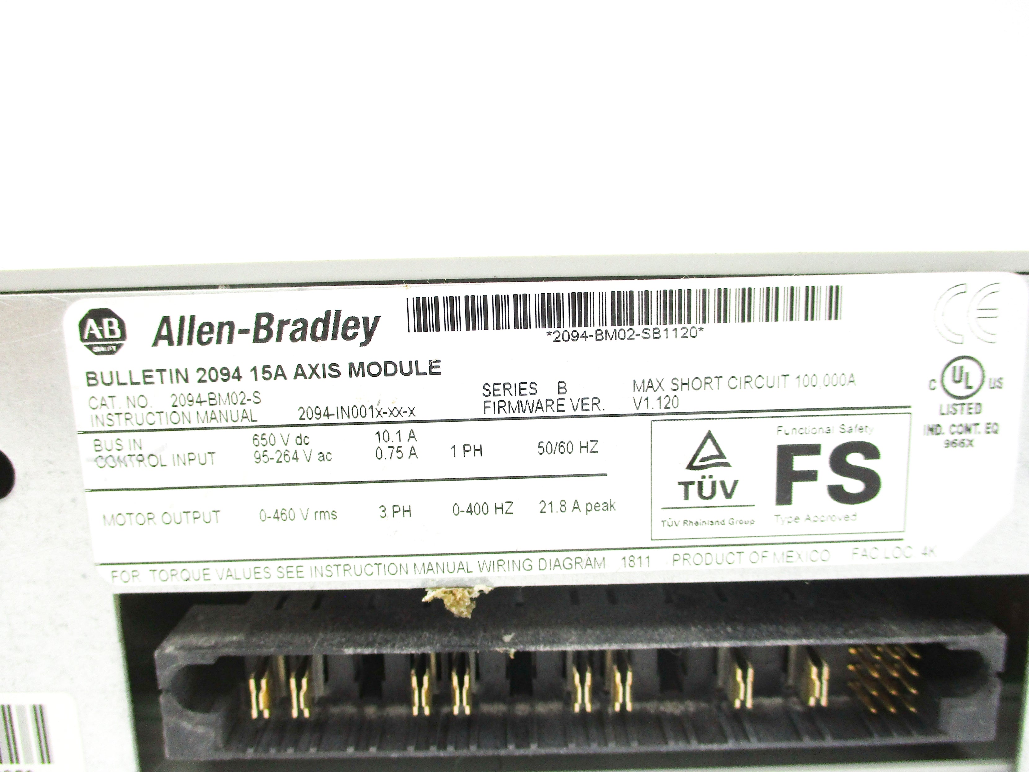 ALLEN BRADLEY 2094-BM02-S SER. B F/W V1.120 UNMP