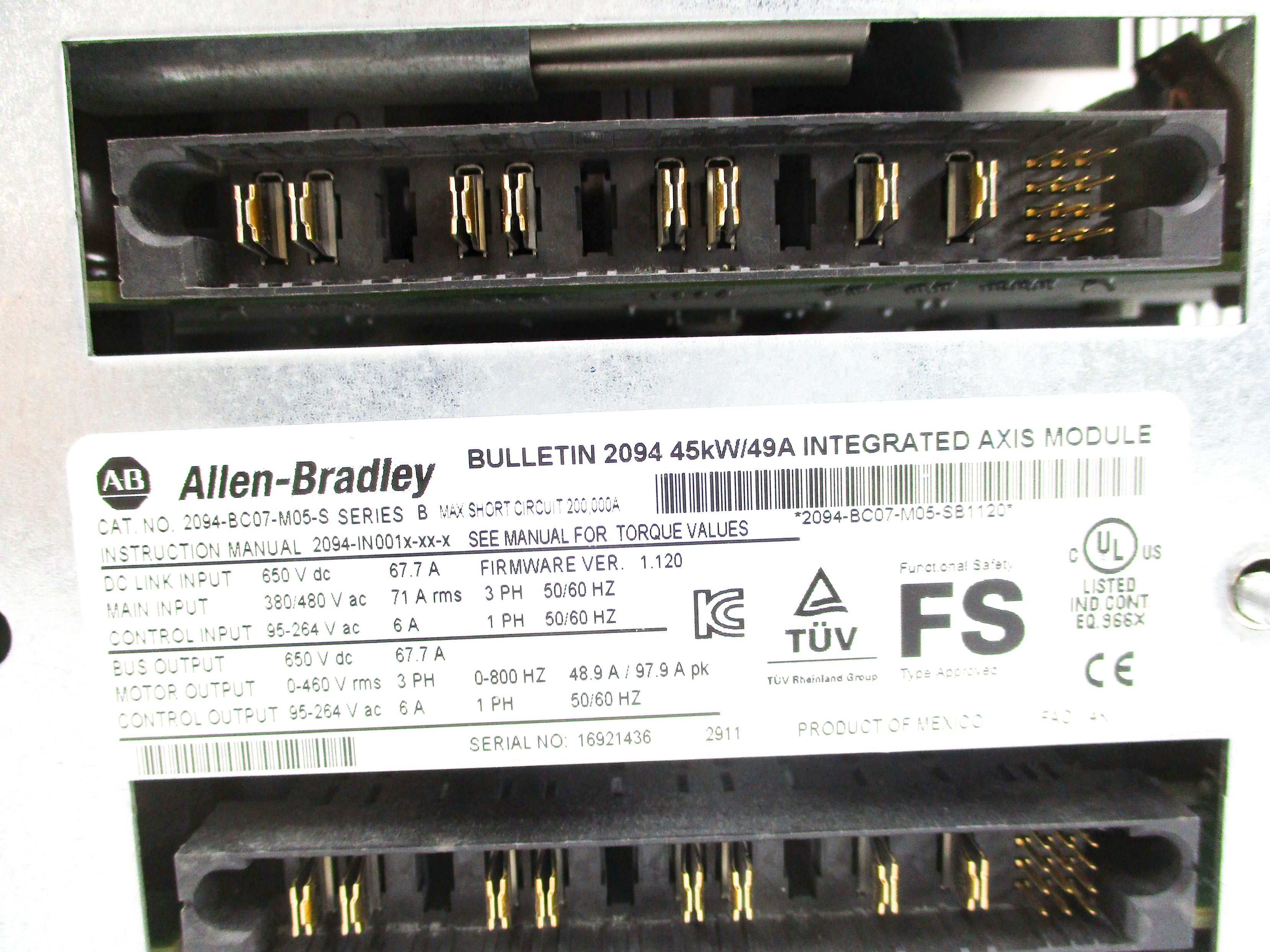 ALLEN BRADLEY 2094-BC07-M05-S SER. B F/W 1.120 (AS PICTURED) UNMP