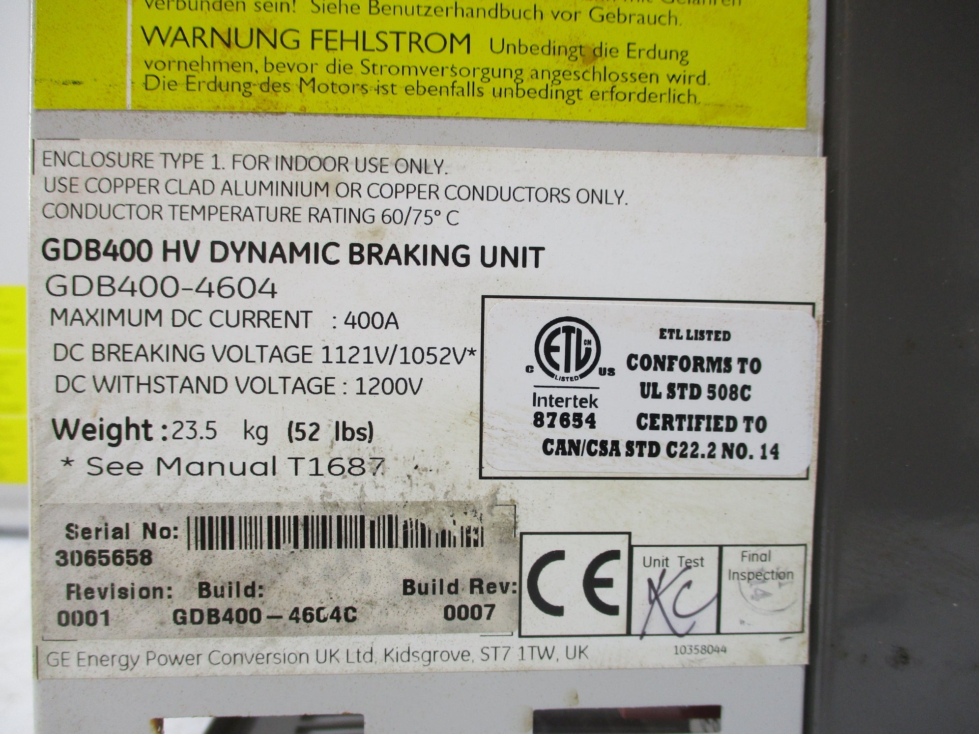GE ENERGY GDB400-4604 (AS PICTURED) NSNP