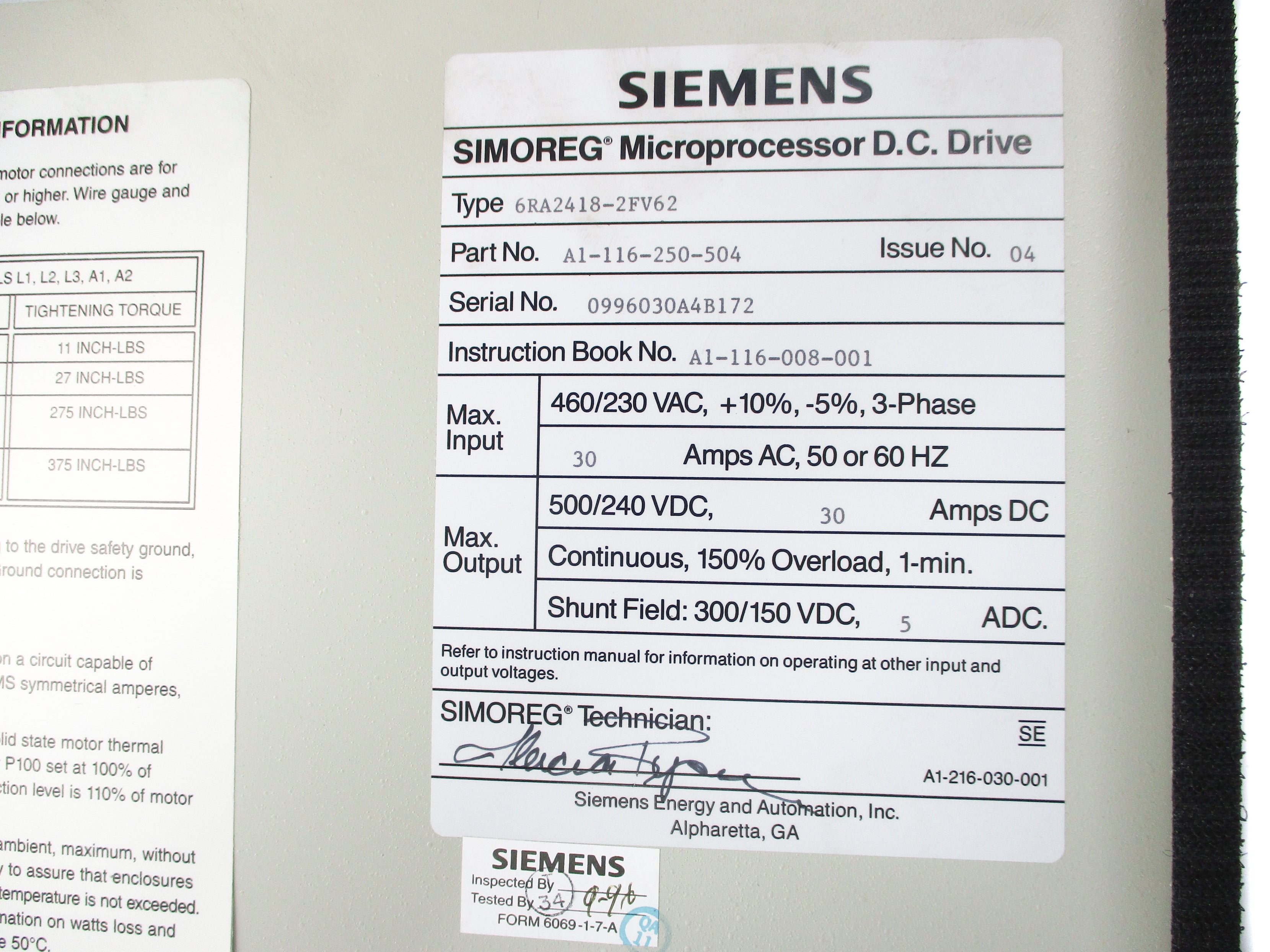 SIEMENS 6RA2418-2FV62 UNMP