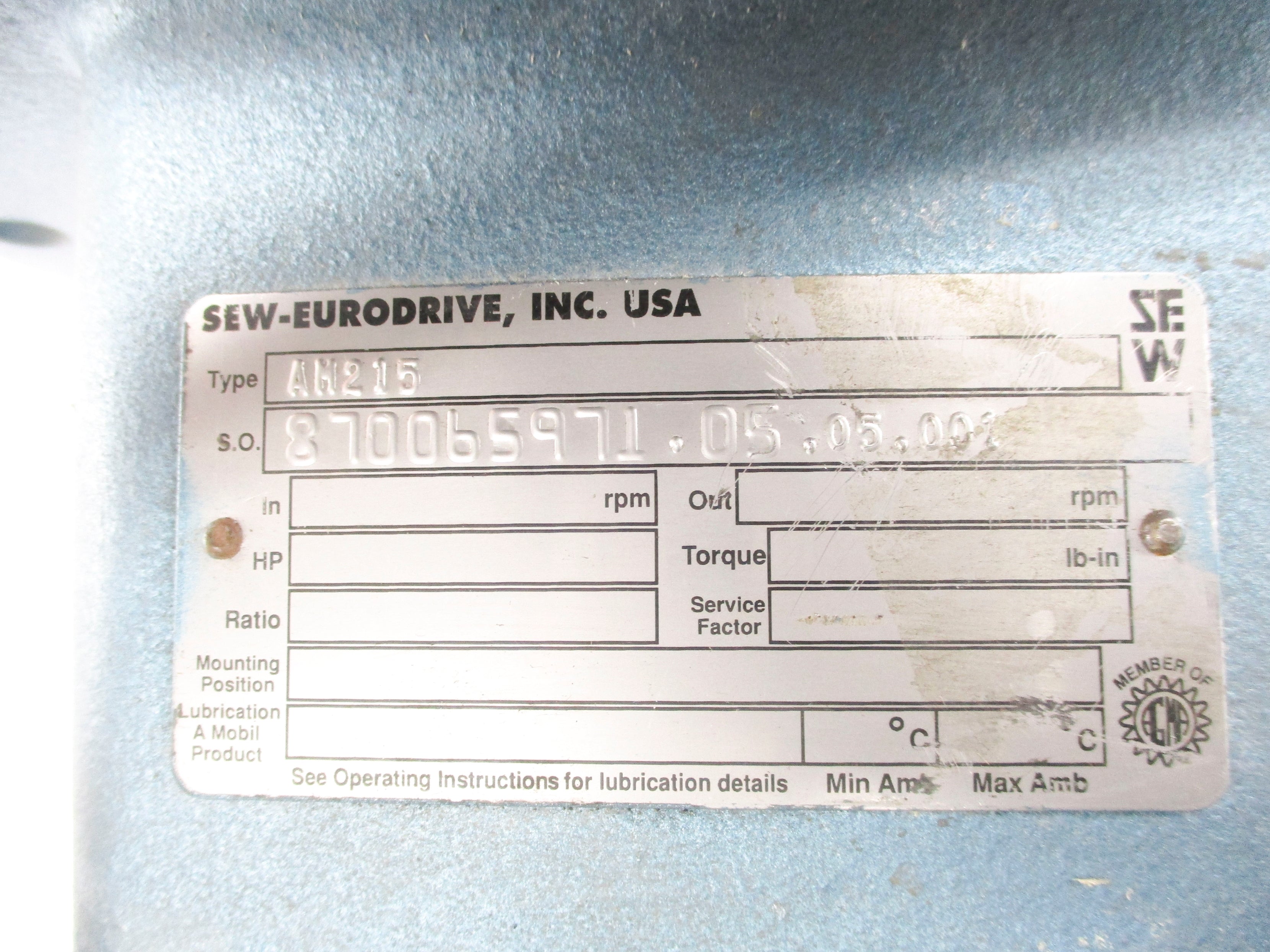 SEW EURODRIVE AM215 NSNP