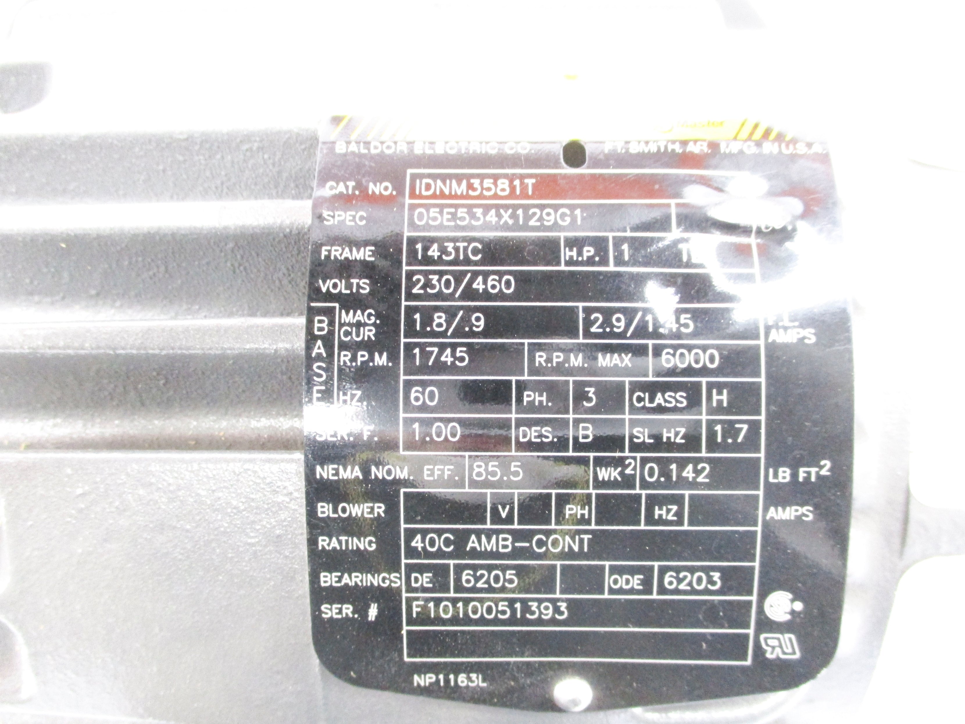 BALDOR IDNM3581T NSNP