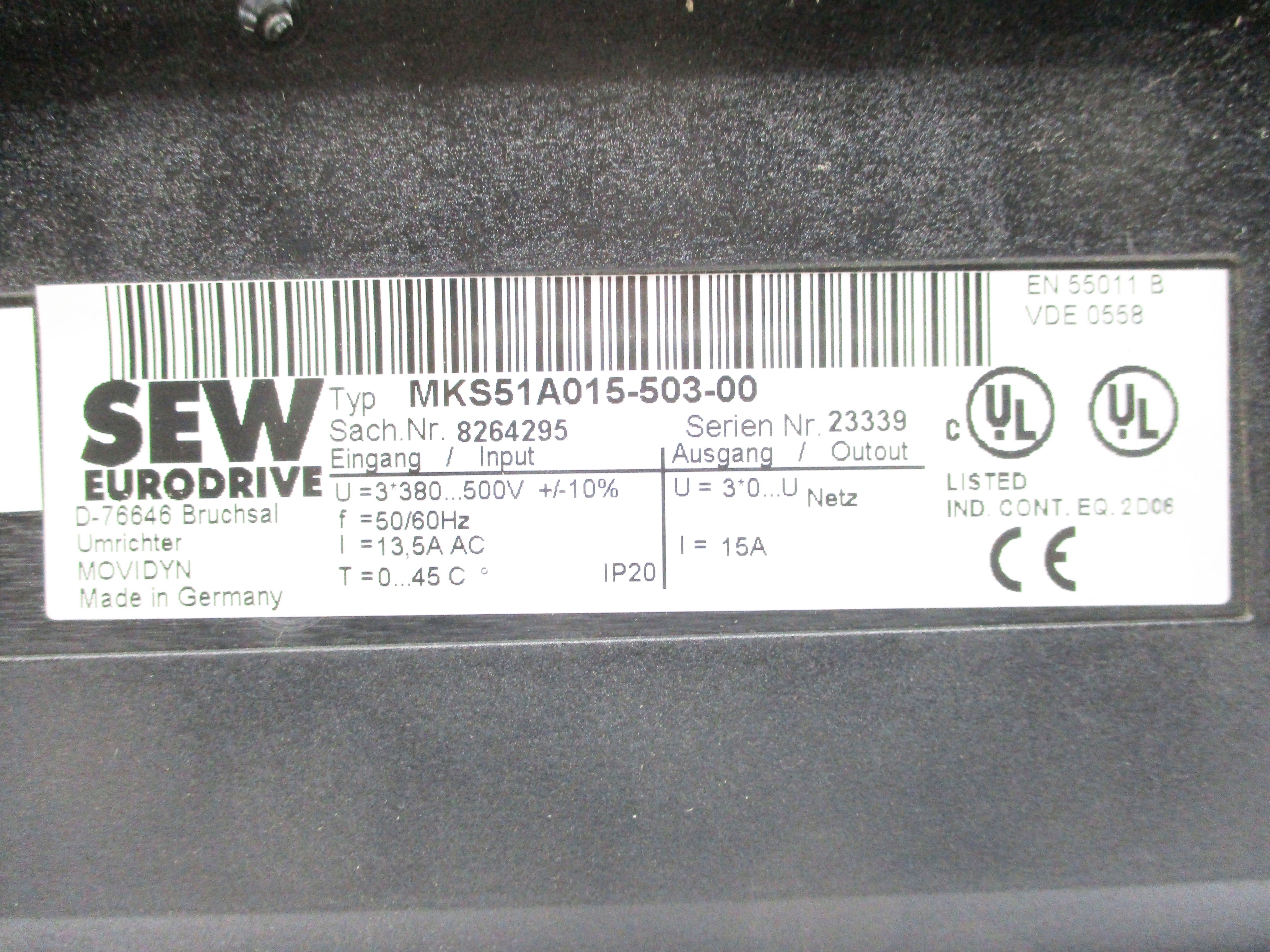 SEW EURODRIVE MKS51A015-503-00 UNMP