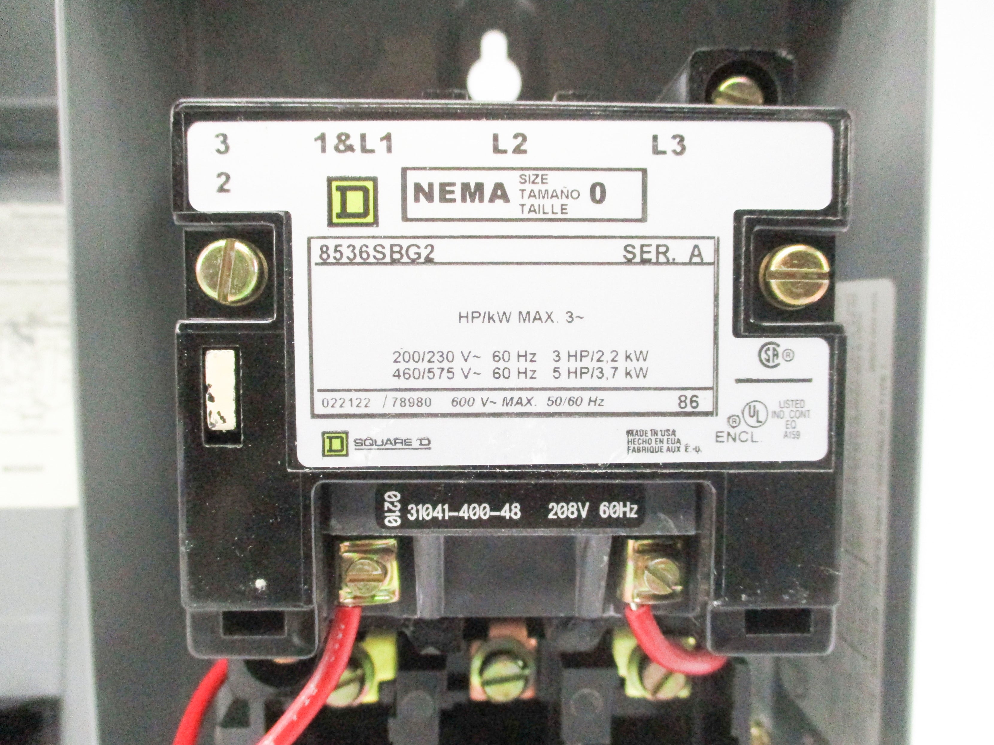 SQUARE D 8536SBG2V08 SER. A NSMP