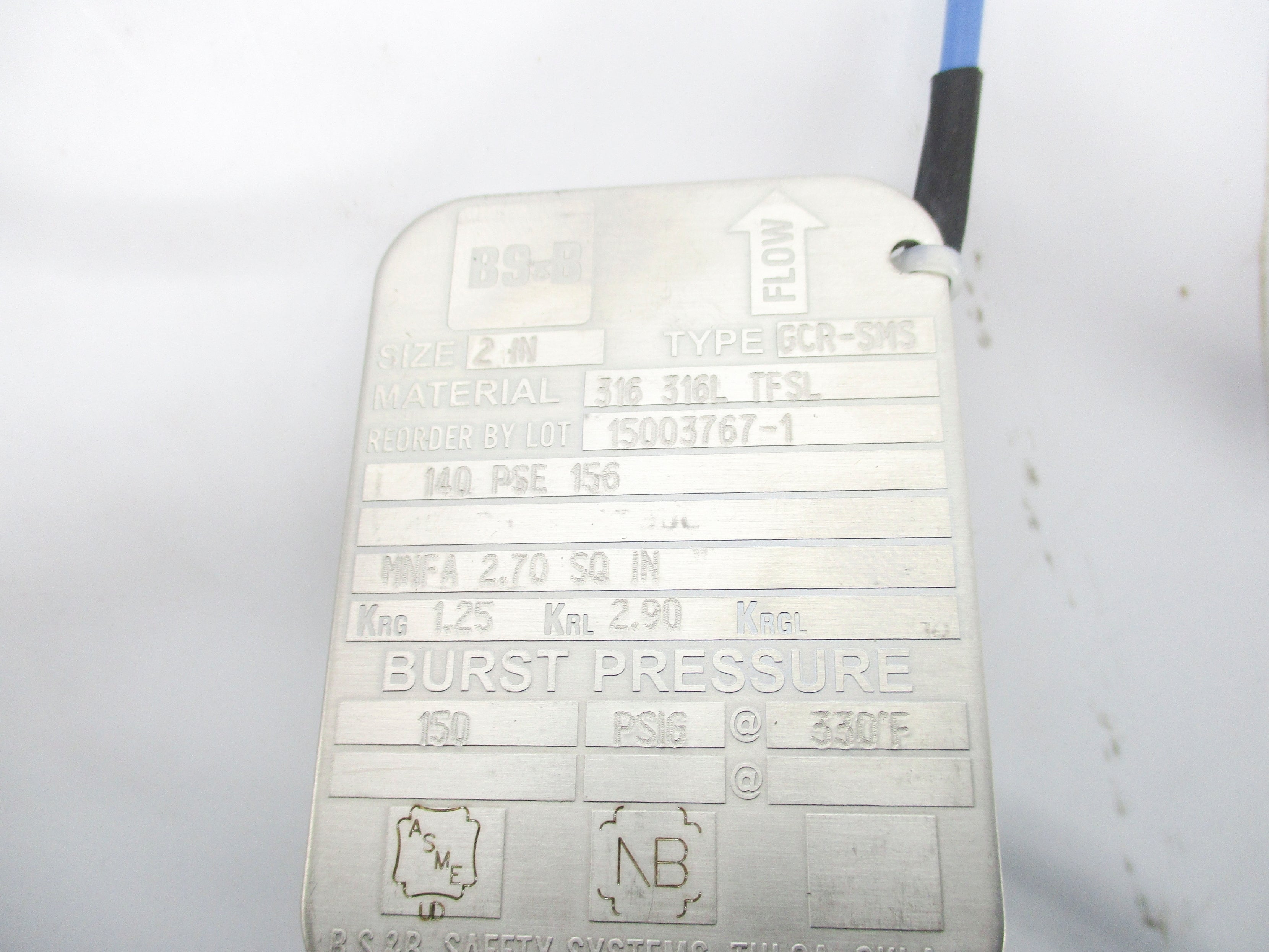 BS&B SAFETY SYSTEMS GCR-SMS 150PSI NSMP