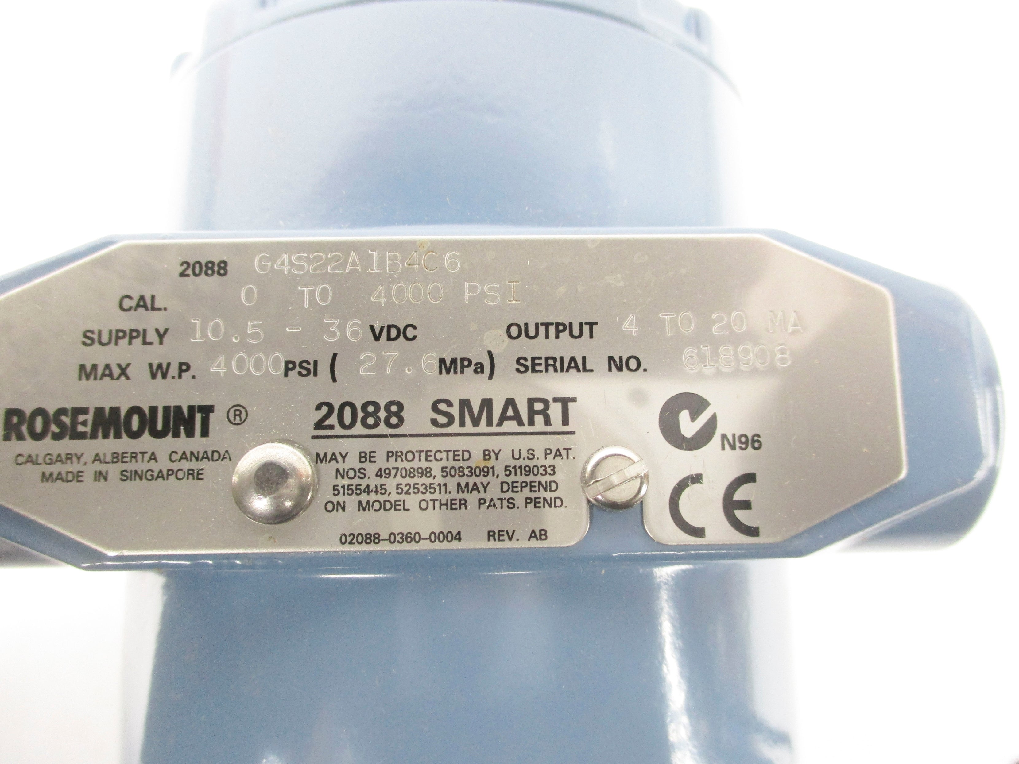 ROSEMOUNT 2088G4S22A1B4C6 0-4000PSI NSMP