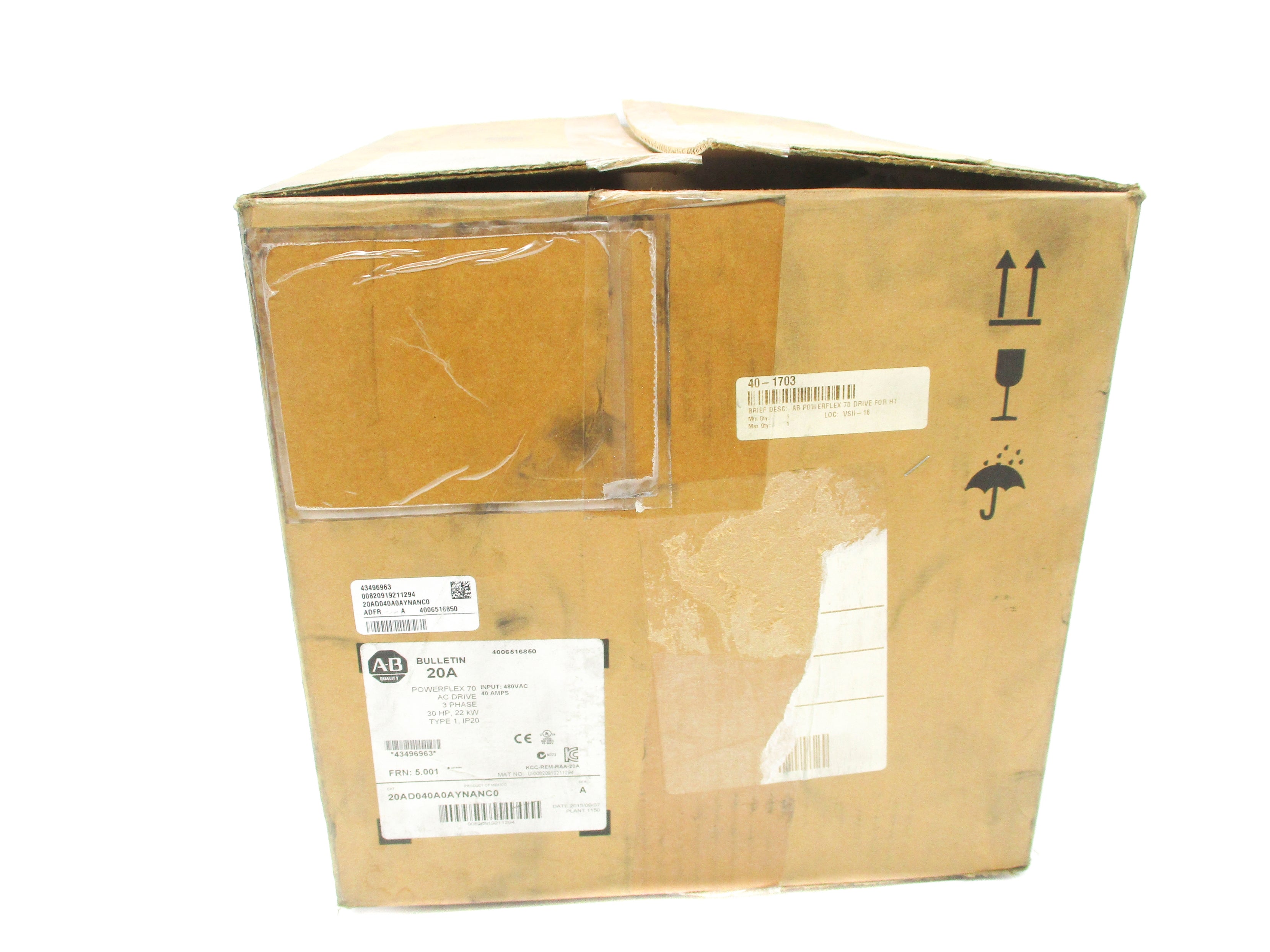 ALLEN BRADLEY 20AD040A0AYNANC0 SER. A F/W 5.001 NSMP