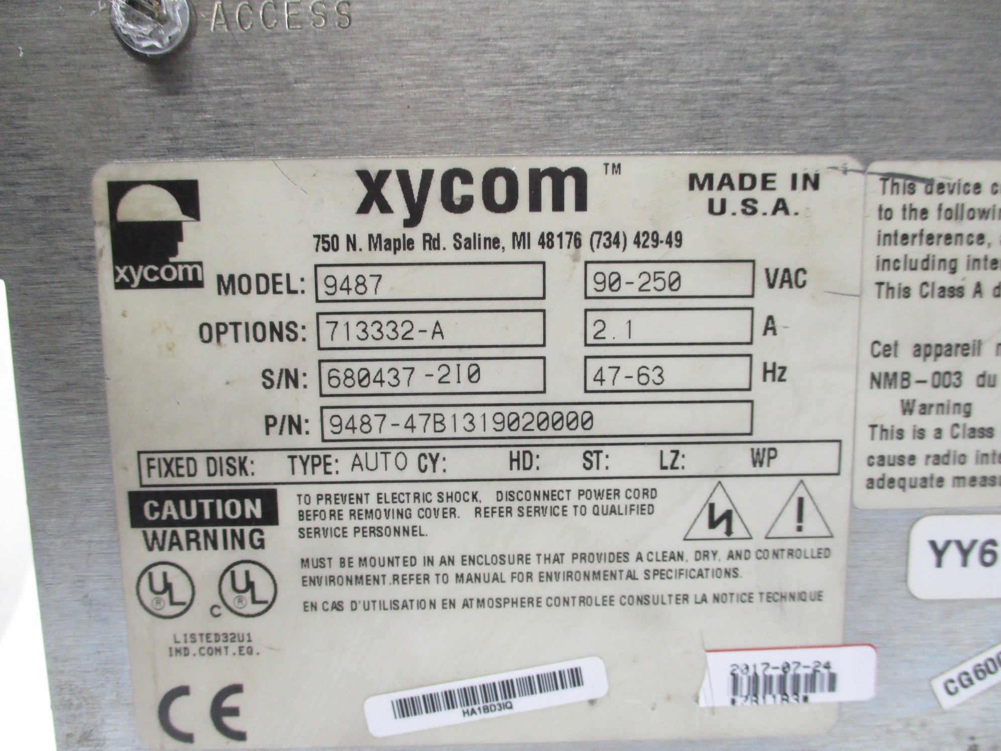XYCOM 9487-47B1319020000 REMAN