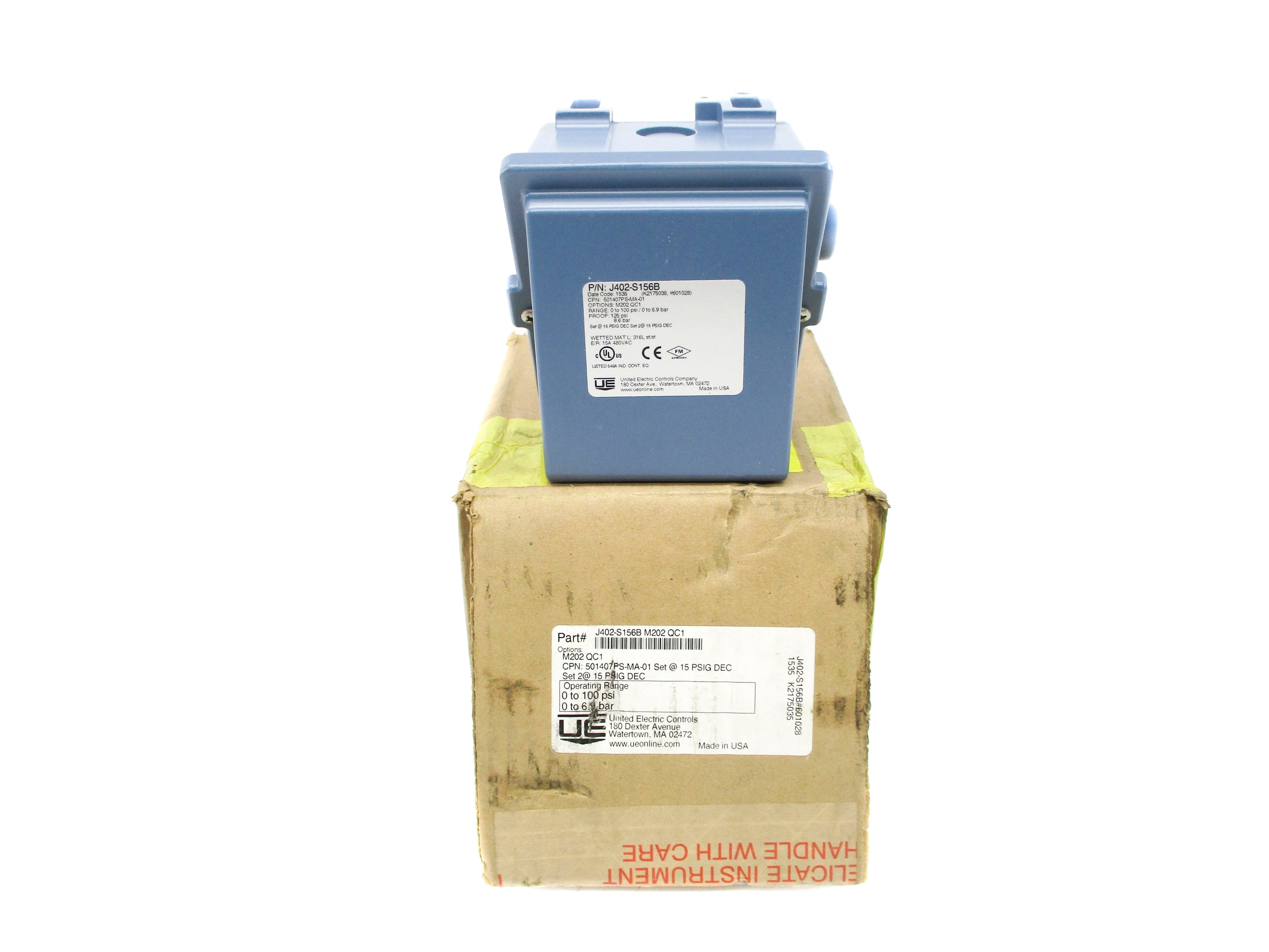 UNITED ELECTRIC J402-S156B 480VAC 15A 0-100PSI NSMP