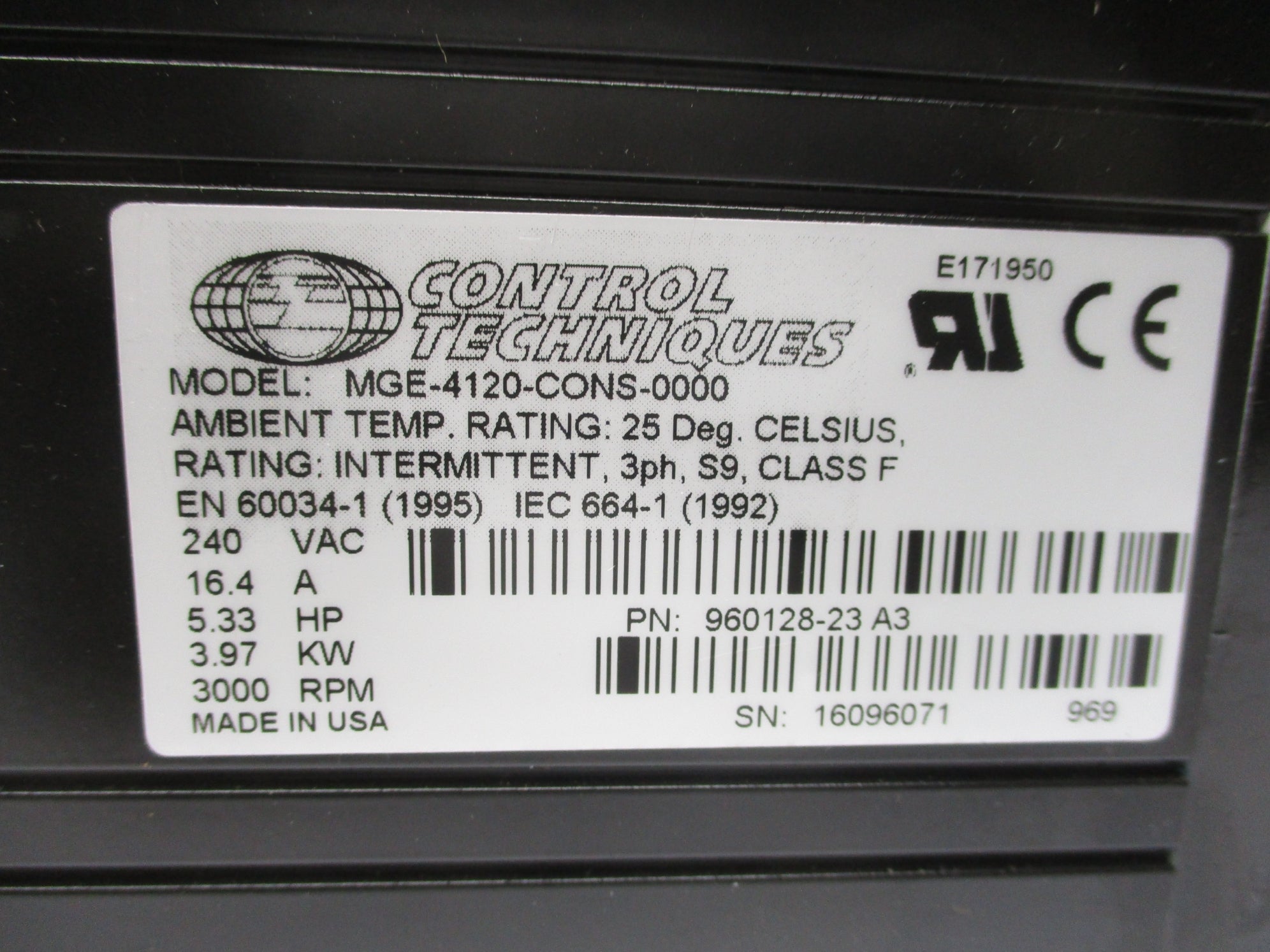 CONTROL TECHNIQUES MGE-4120-CONS-0000 NSMP