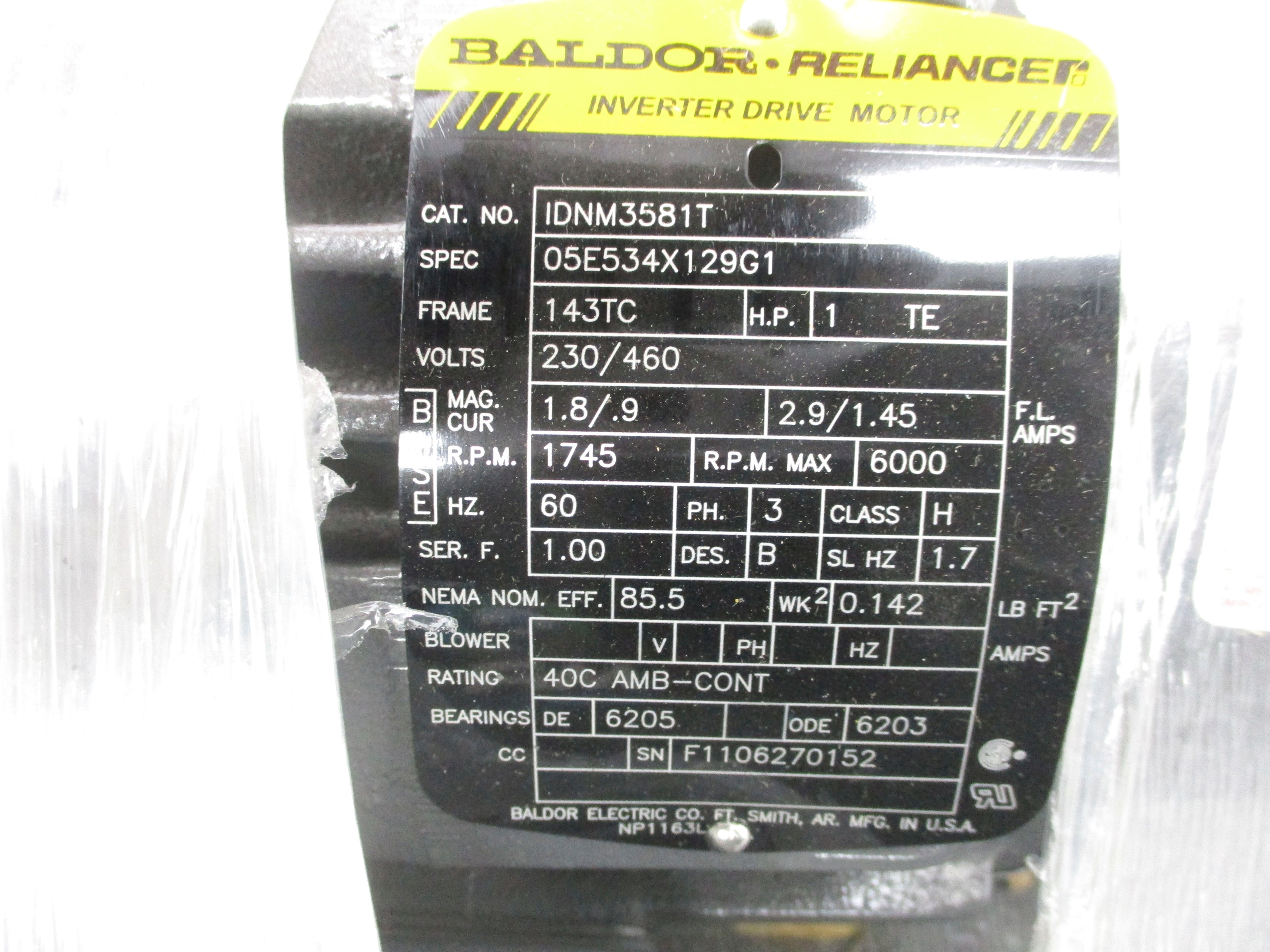 BALDOR IDNM3581T NSMP