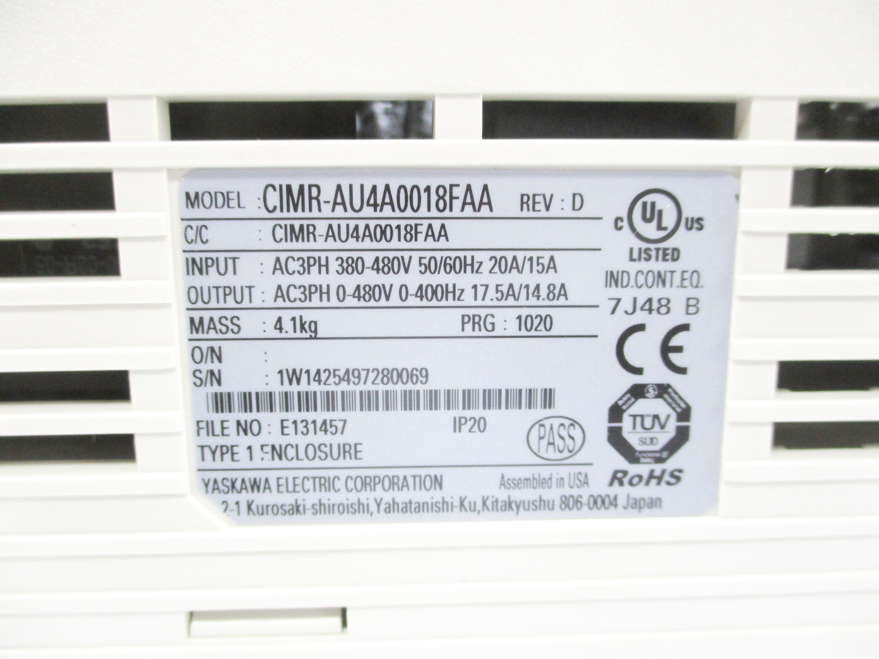 YASKAWA CIMR-AU4A0018FAA NSMP