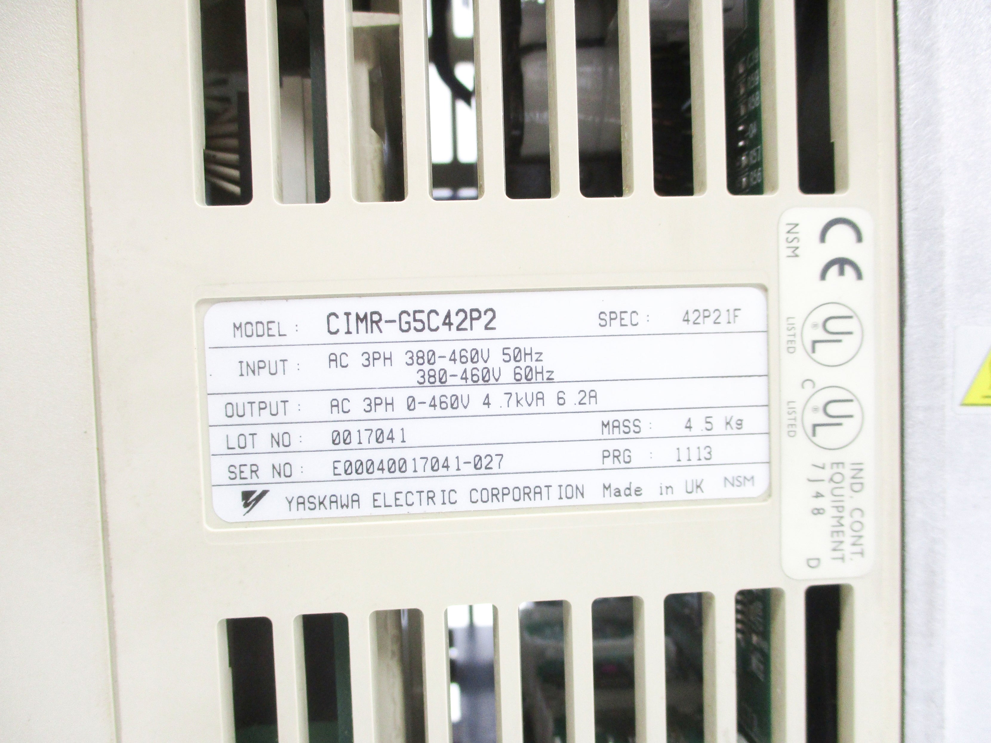 YASKAWA CIMR-G5C42P2 (AS PICTURED) UNMP