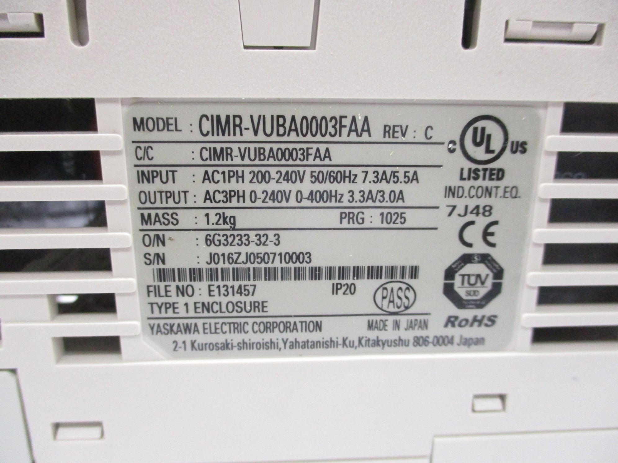 YASKAWA CIMR-VUBA0003FAA NSMP