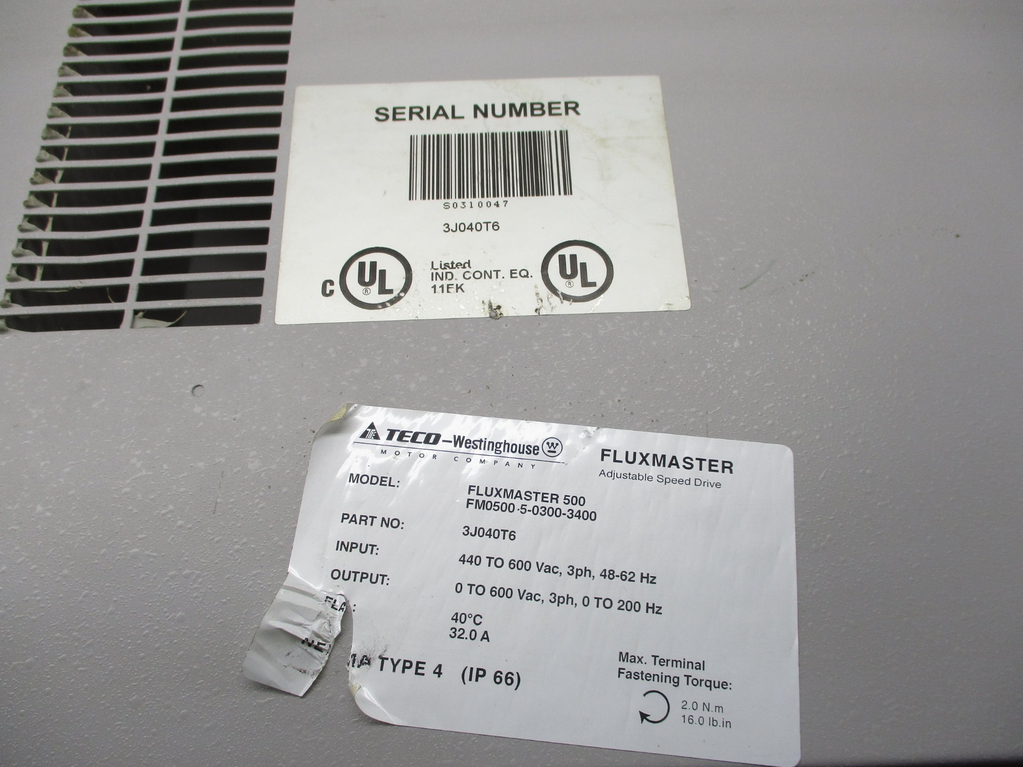 TECO FM0500-5-0300-3400 3J040T6 UNMP