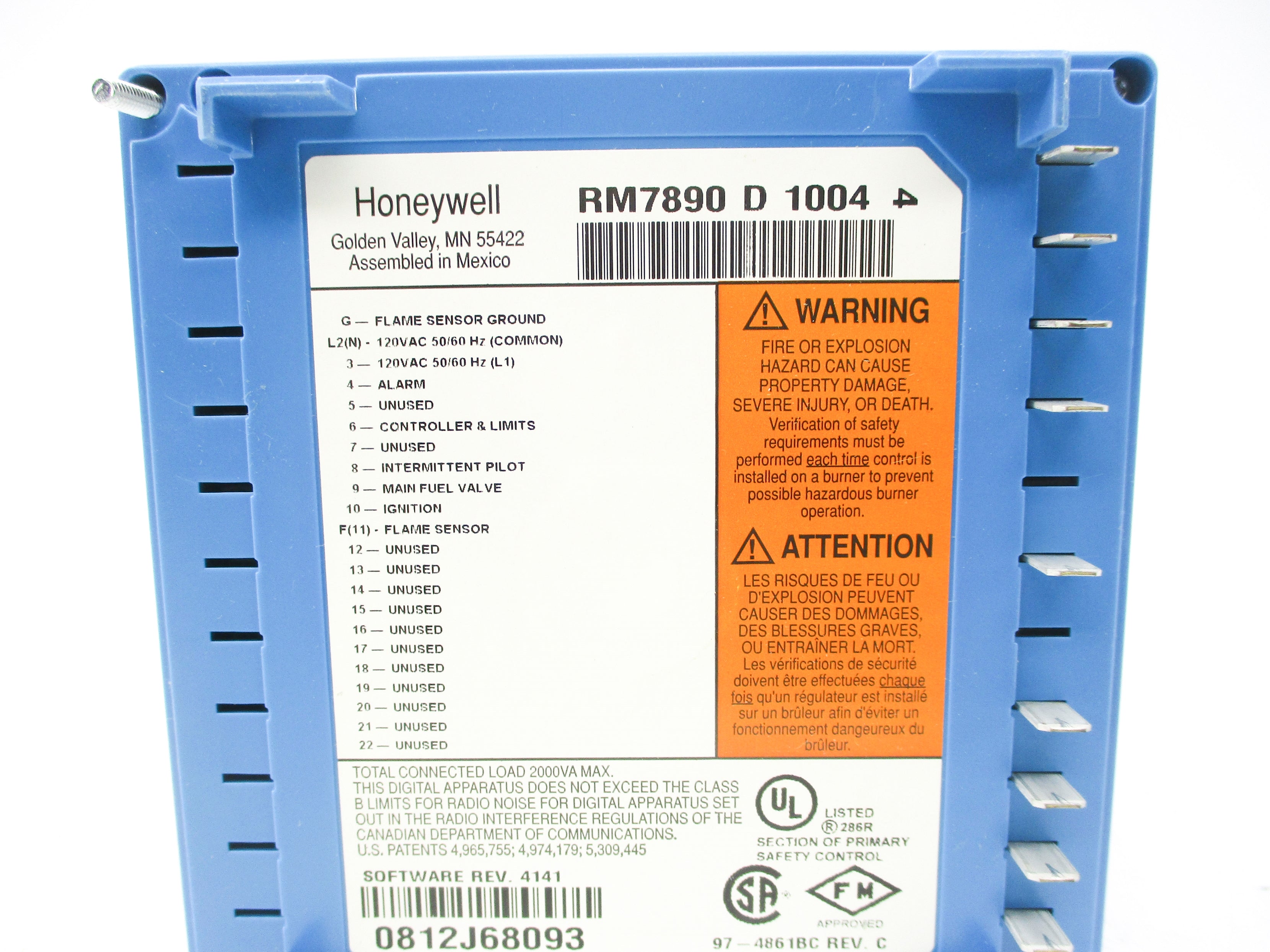HONEYWELL RM7890D1004 UNMP