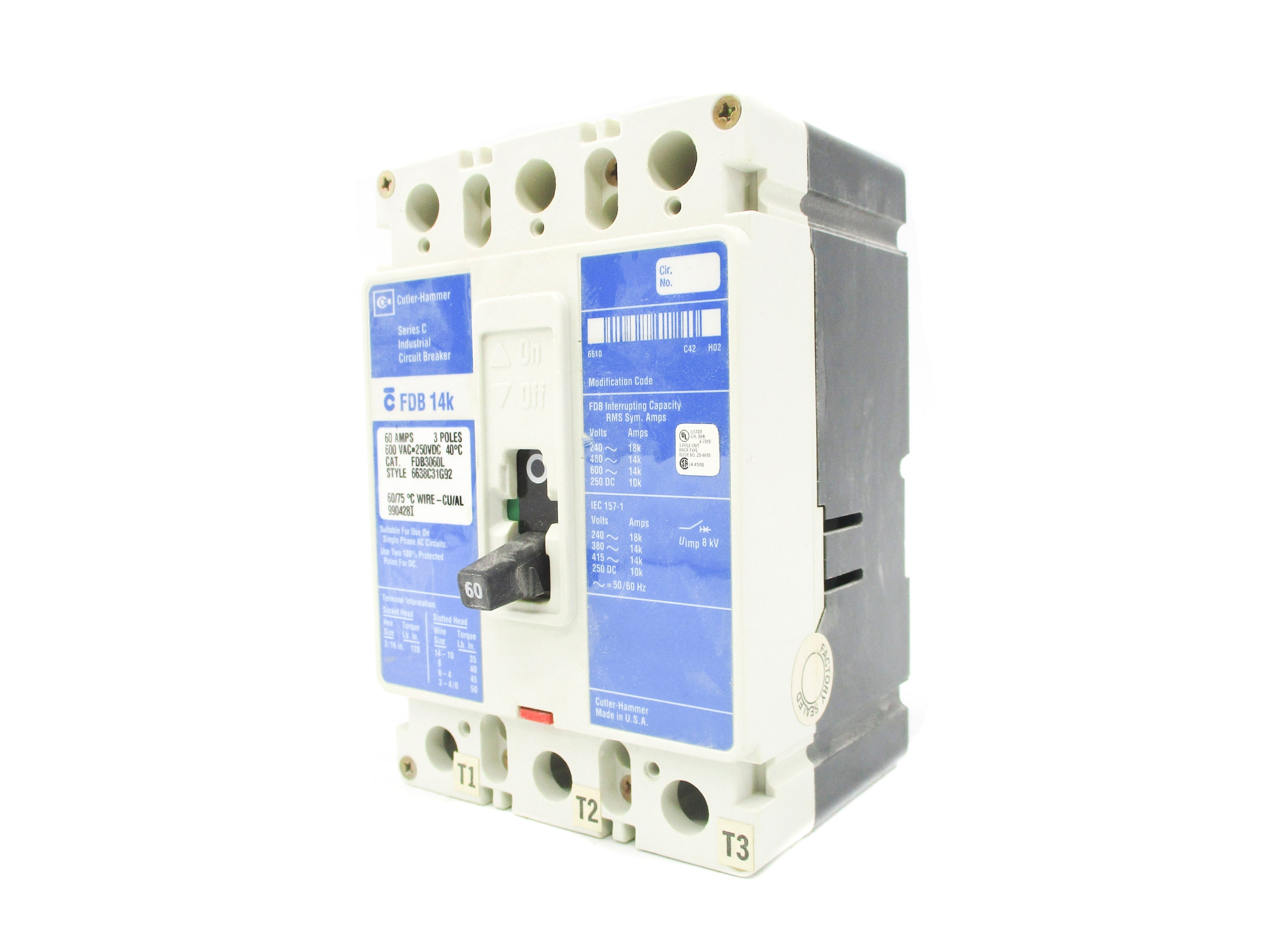 CUTLER HAMMER FDB3060L SER. C 60A 600V NSNP