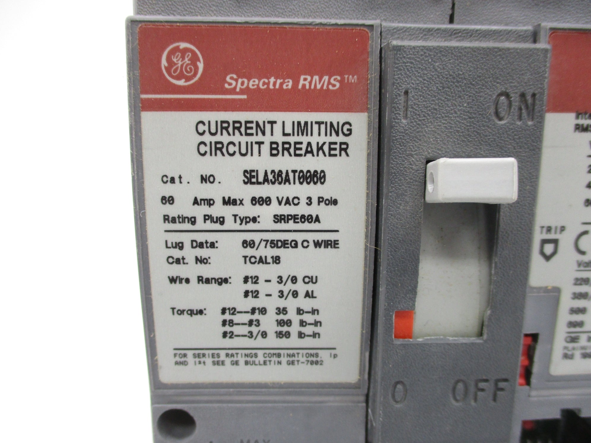 GENERAL ELECTRIC SELA36AT0060 60A 600V NSMP