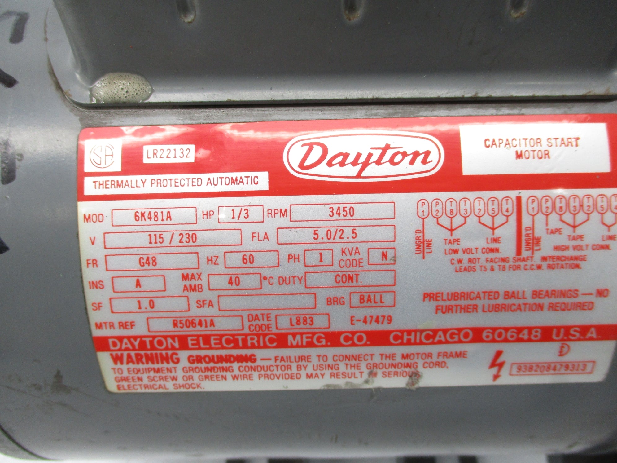 DAYTON 6K481A NSNP