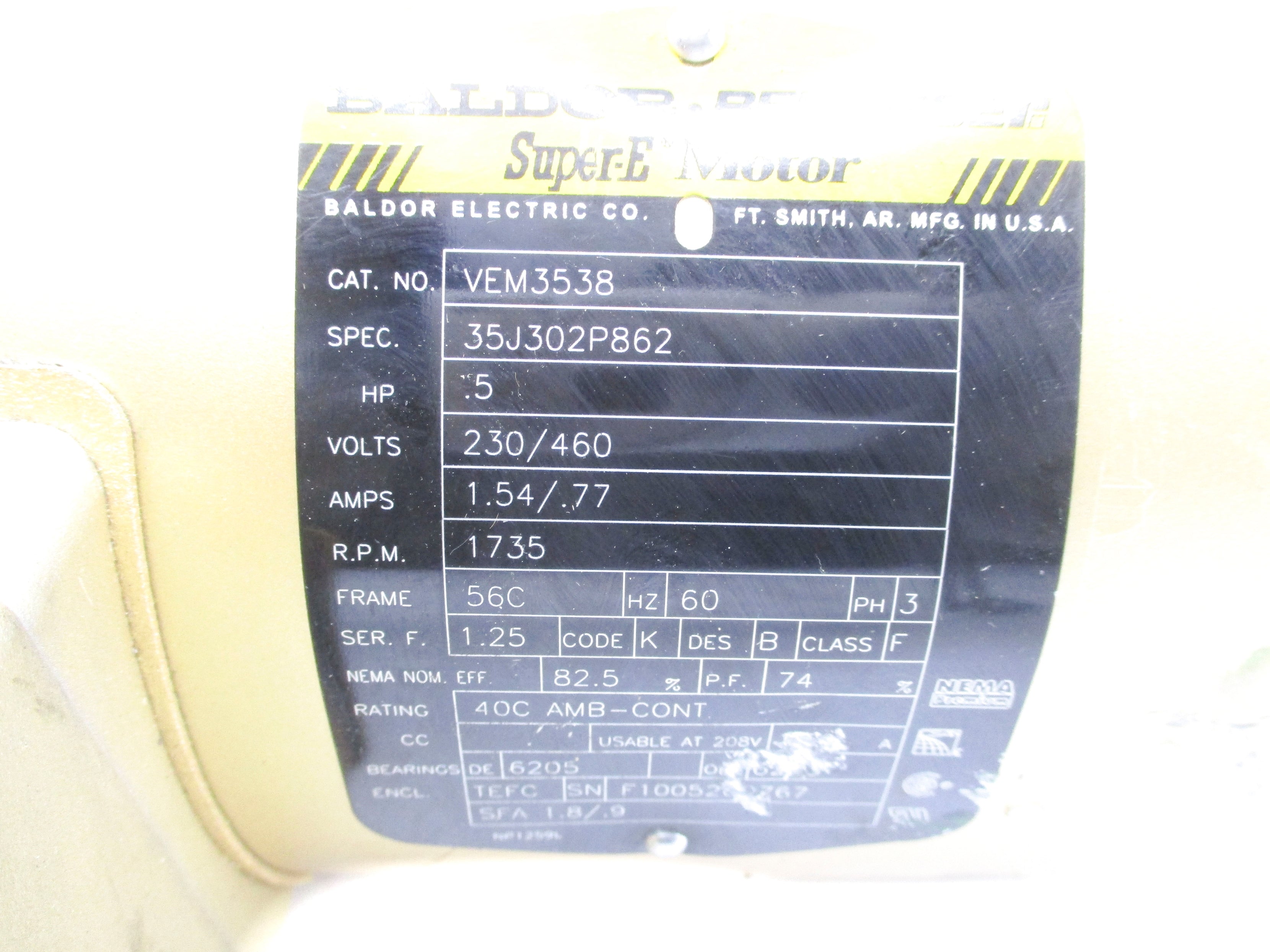 BALDOR VEM3538 (AS PICTURED) NSNP