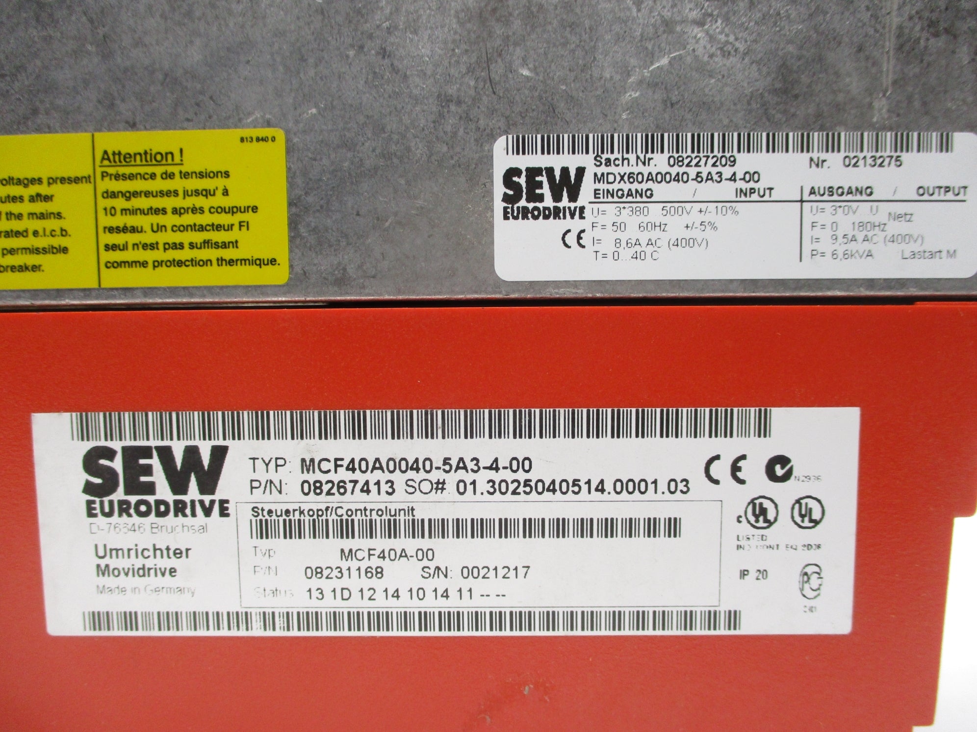 SEW EURODRIVE MCF40A0040-5A3-4-00 NSMP