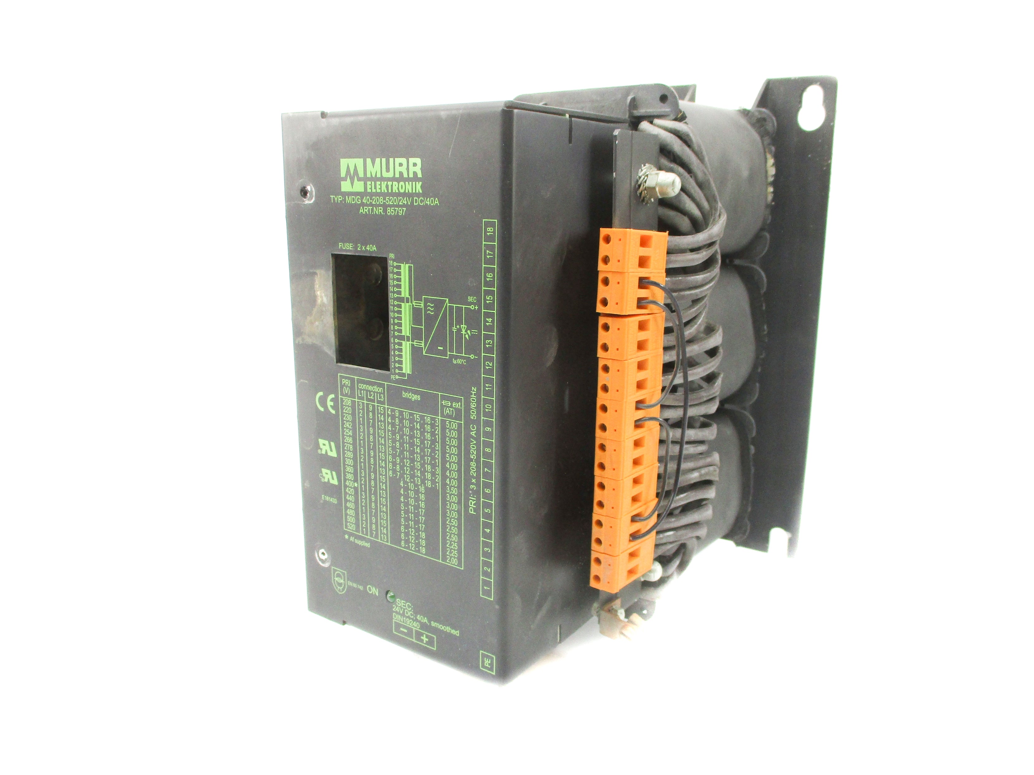 MURR ELEKTRONIK MDG40-208-250/24VDC/40A (AS PICTURED) UNMP