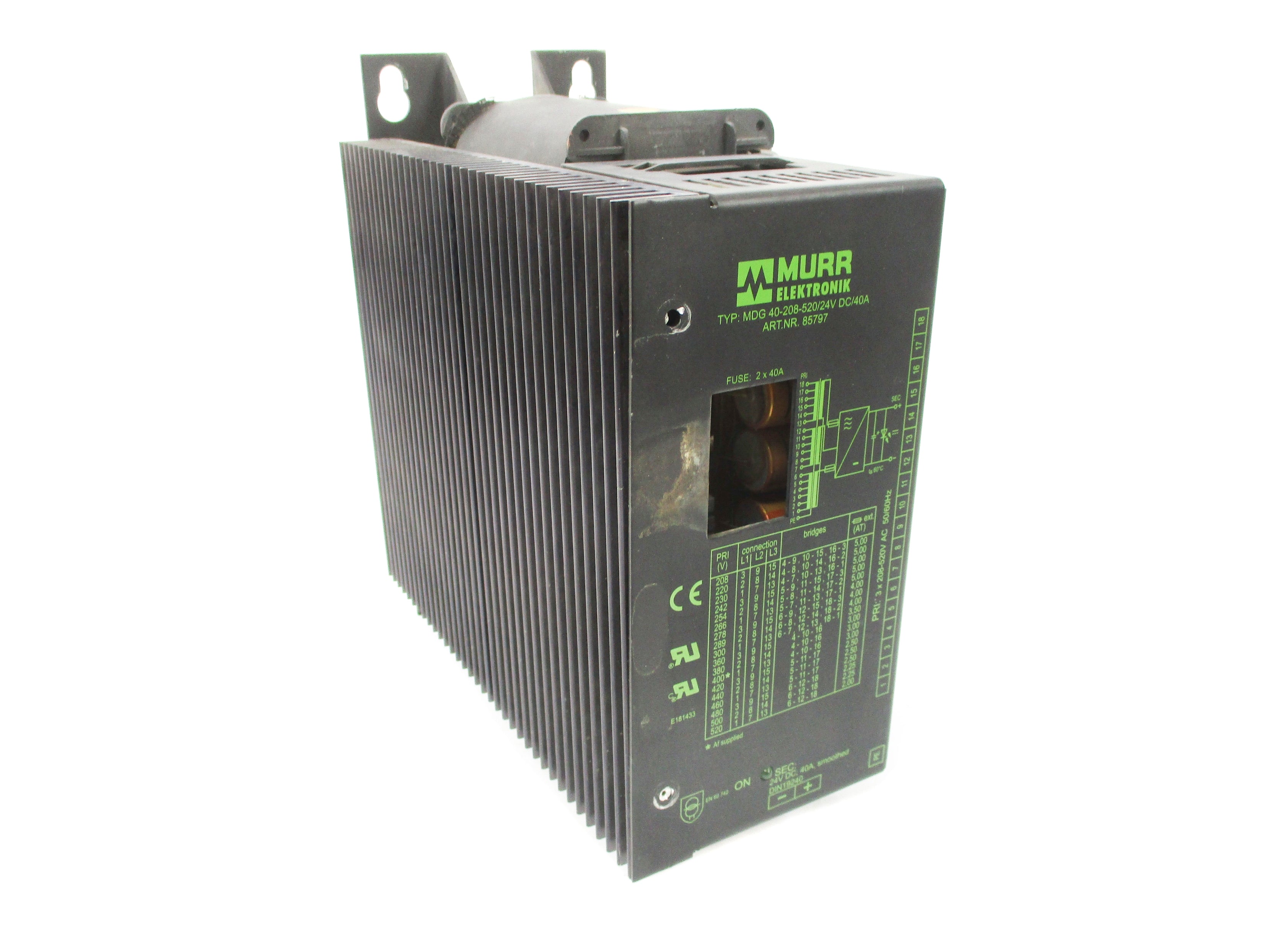 MURR ELEKTRONIK MDG40-208-250/24VDC/40A (AS PICTURED) UNMP