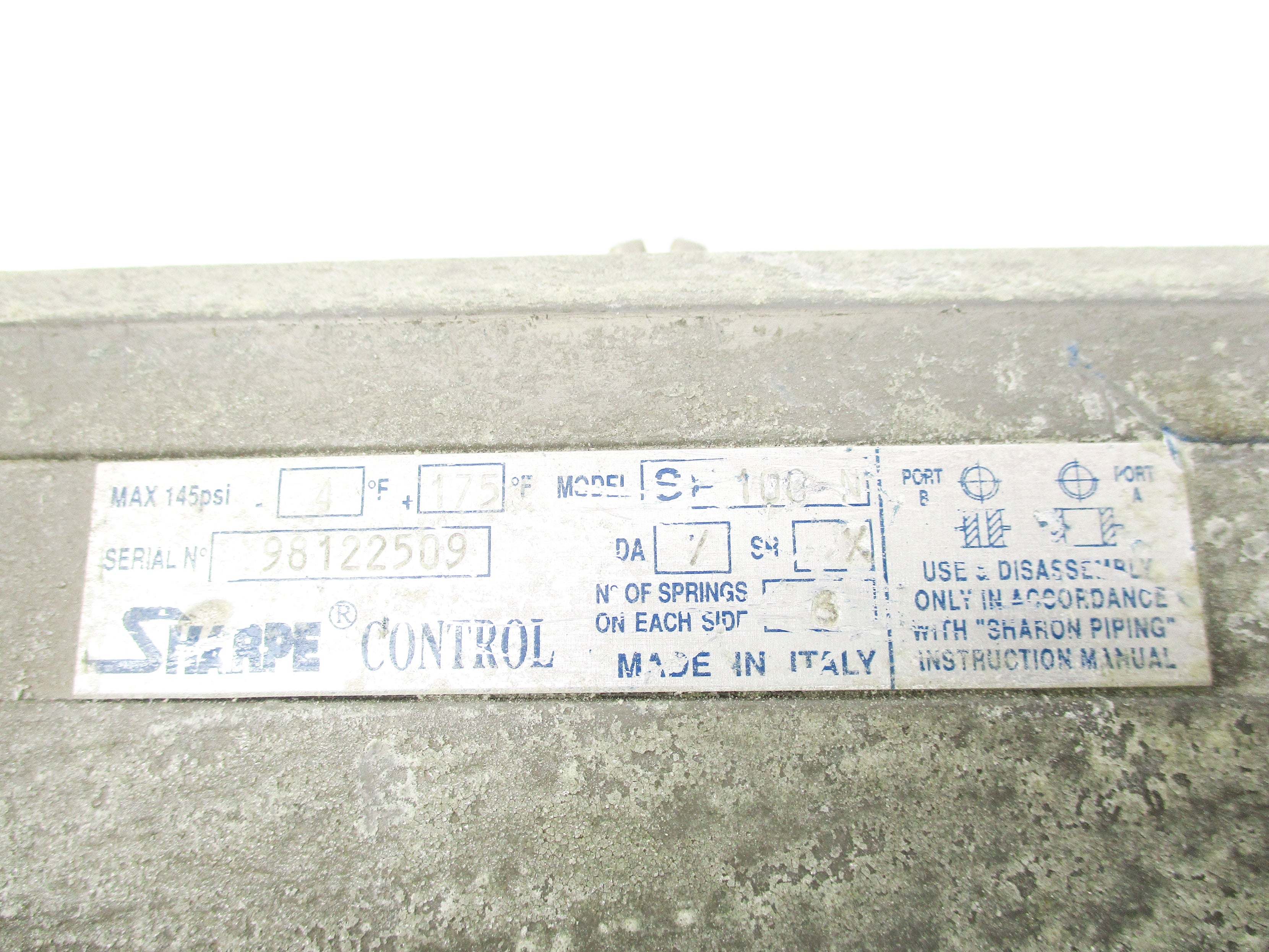 SHARPE CONTROL SP100N 50116 2 1/2" UNMP