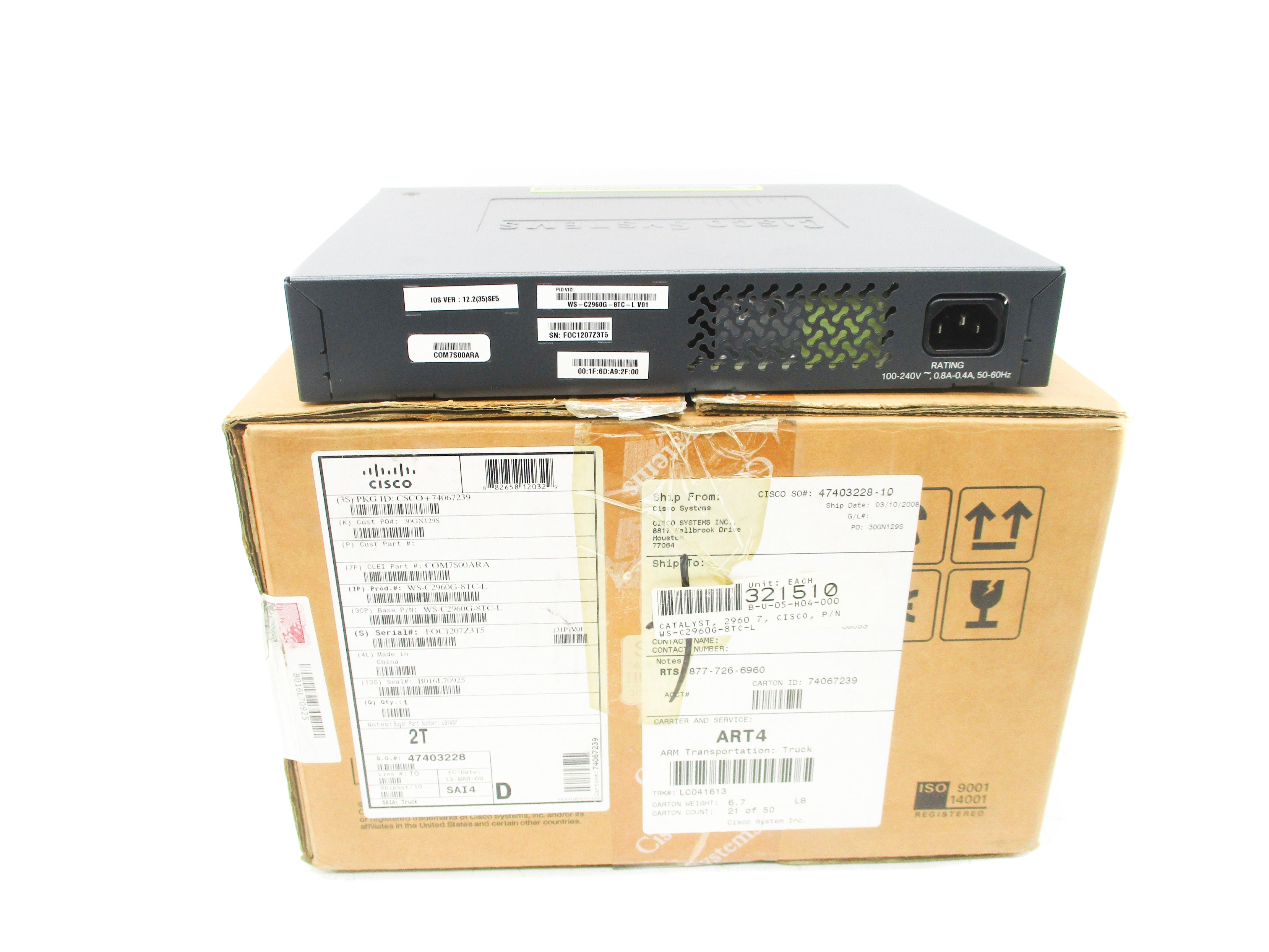 CISCO WS-C2960G-8TC-L NSMP