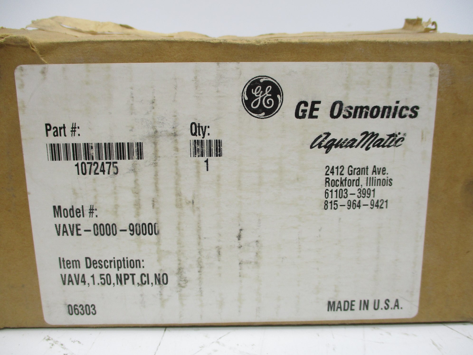 GENERAL ELECTRIC VAVE-0000-90000 1072475 NSMP