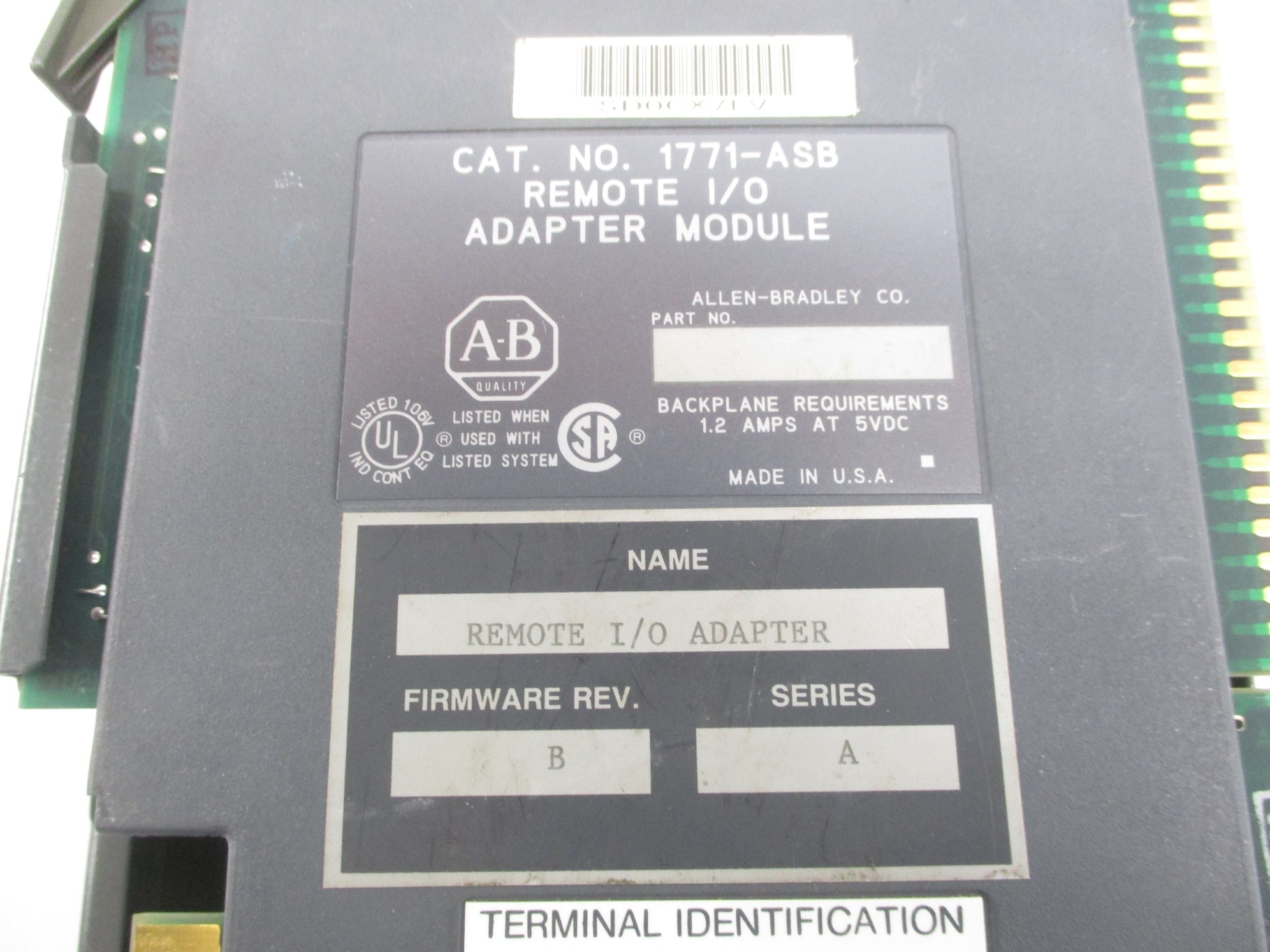 ALLEN BRADLEY 1771-ASB SER. A F/W B UNMP