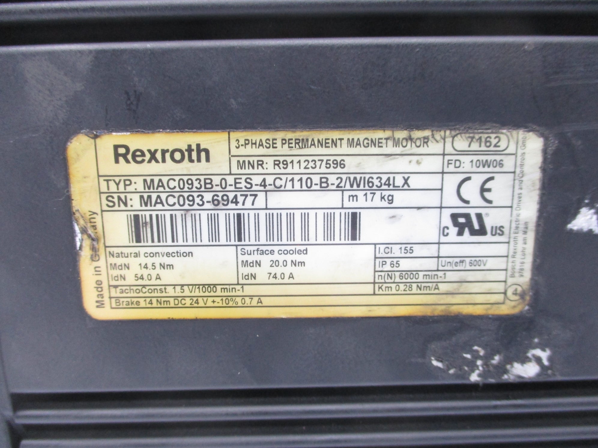 REXROTH MAC093B-0-ES-4-C/110-B-2/WI634LX R911237596 UNMP