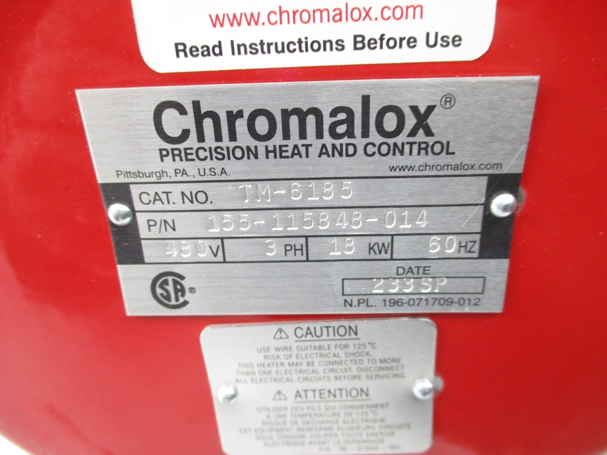 CHROMALOX TM-6185 155-115848-014 NSMP