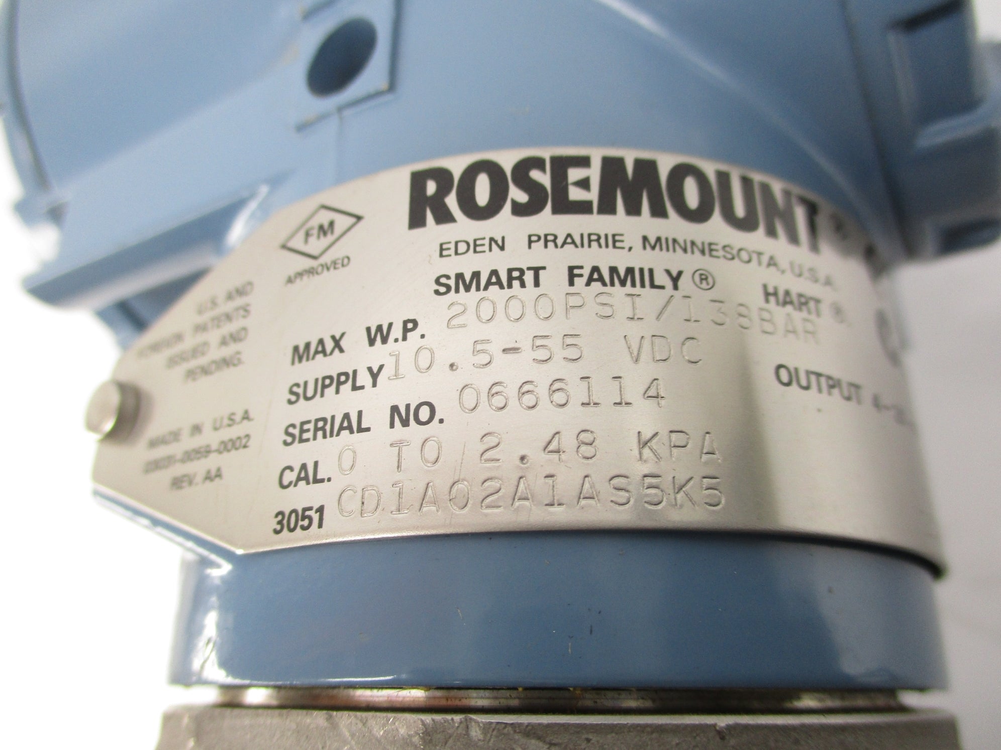 ROSEMOUNT 3051CD1A02A1AS5K5 2000PSI NSNP