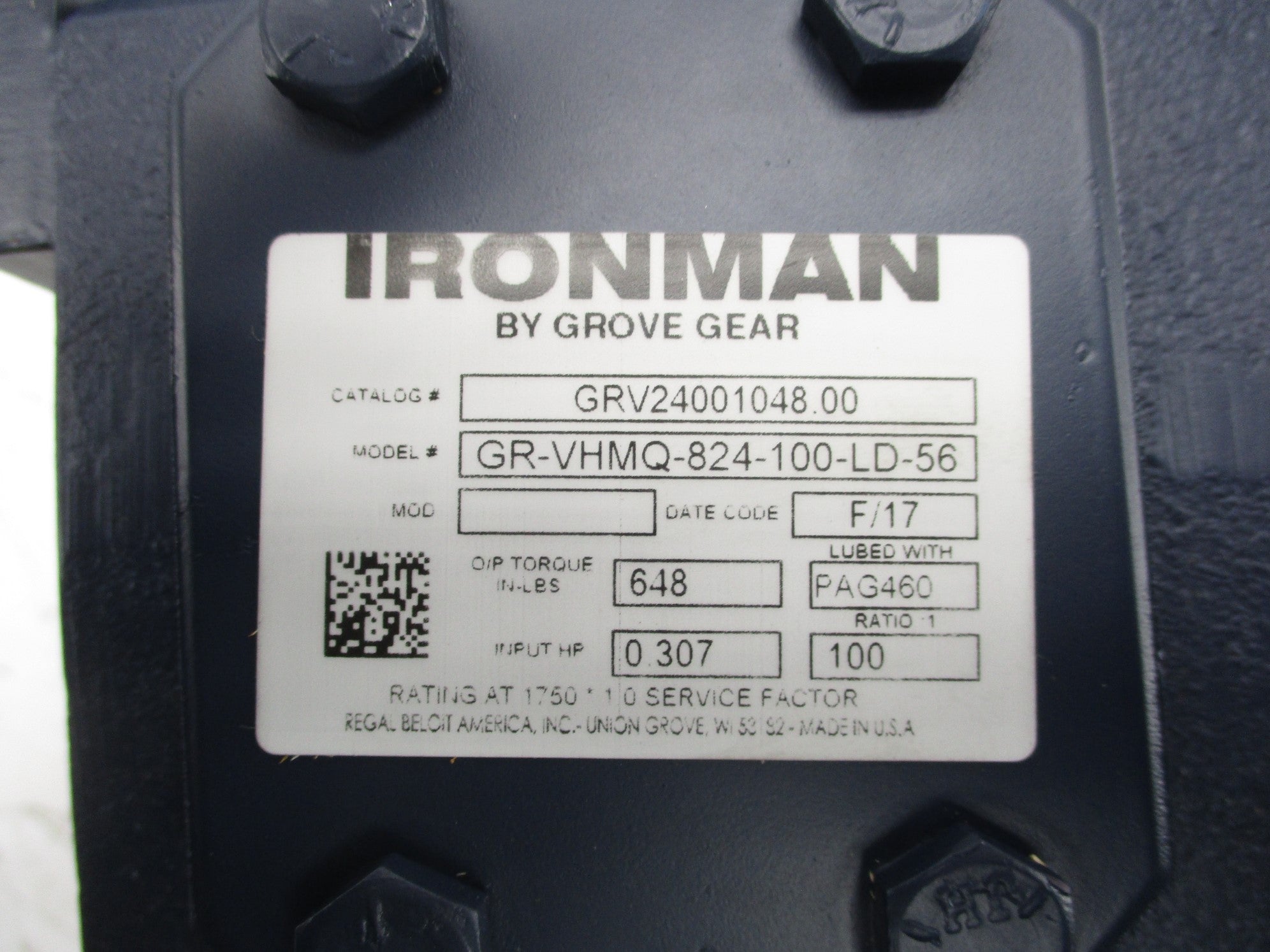 GROVE GEAR GR-VHMQ-824-100-LD-56 NSMP