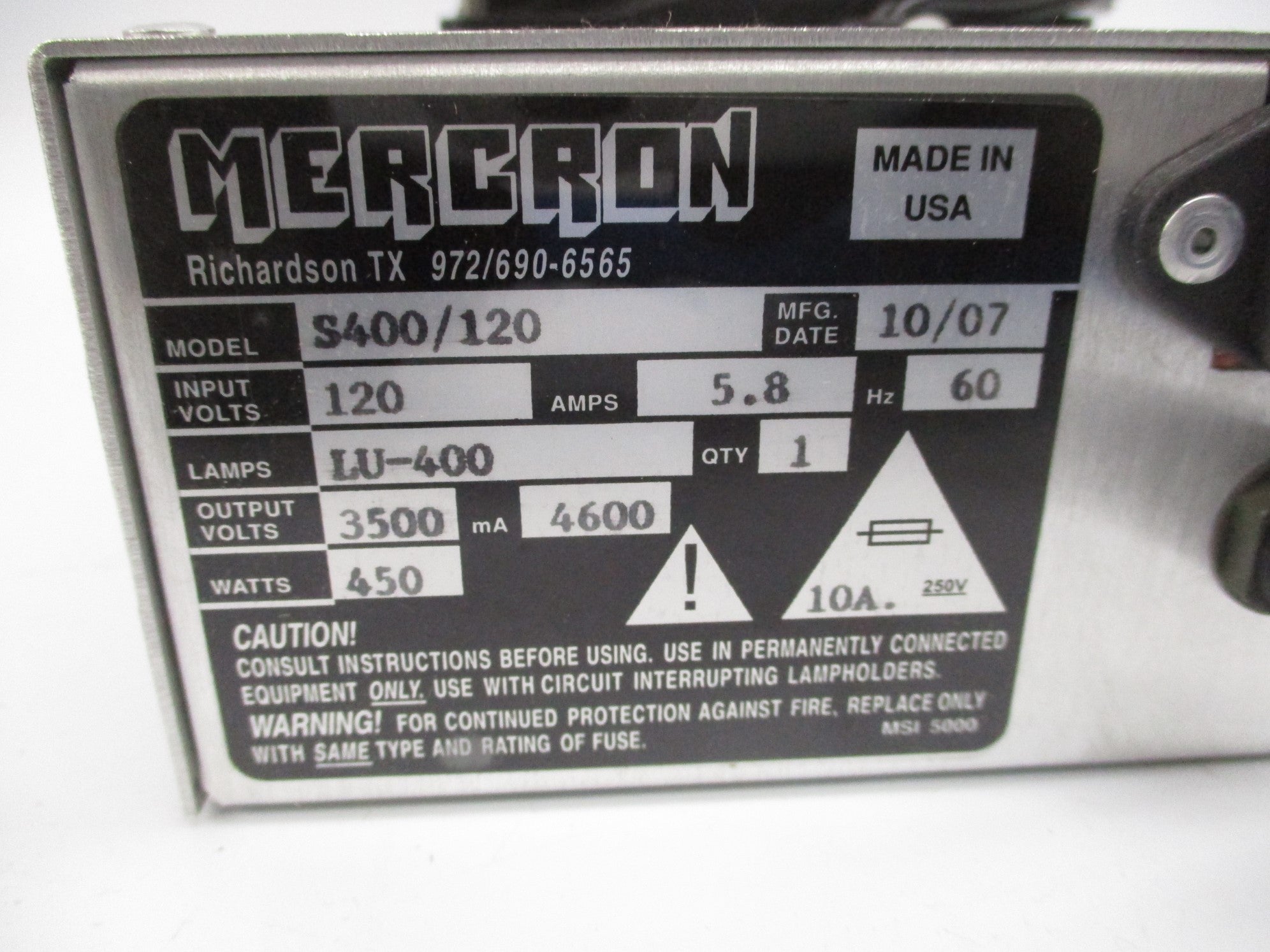MERCRON S400/120 NSNP