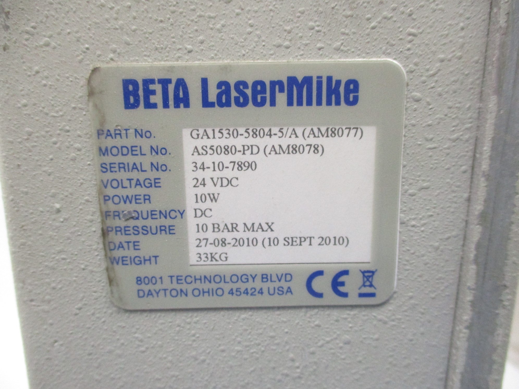 BETA LASERMIKE GA1530-5804-5/A UNMP