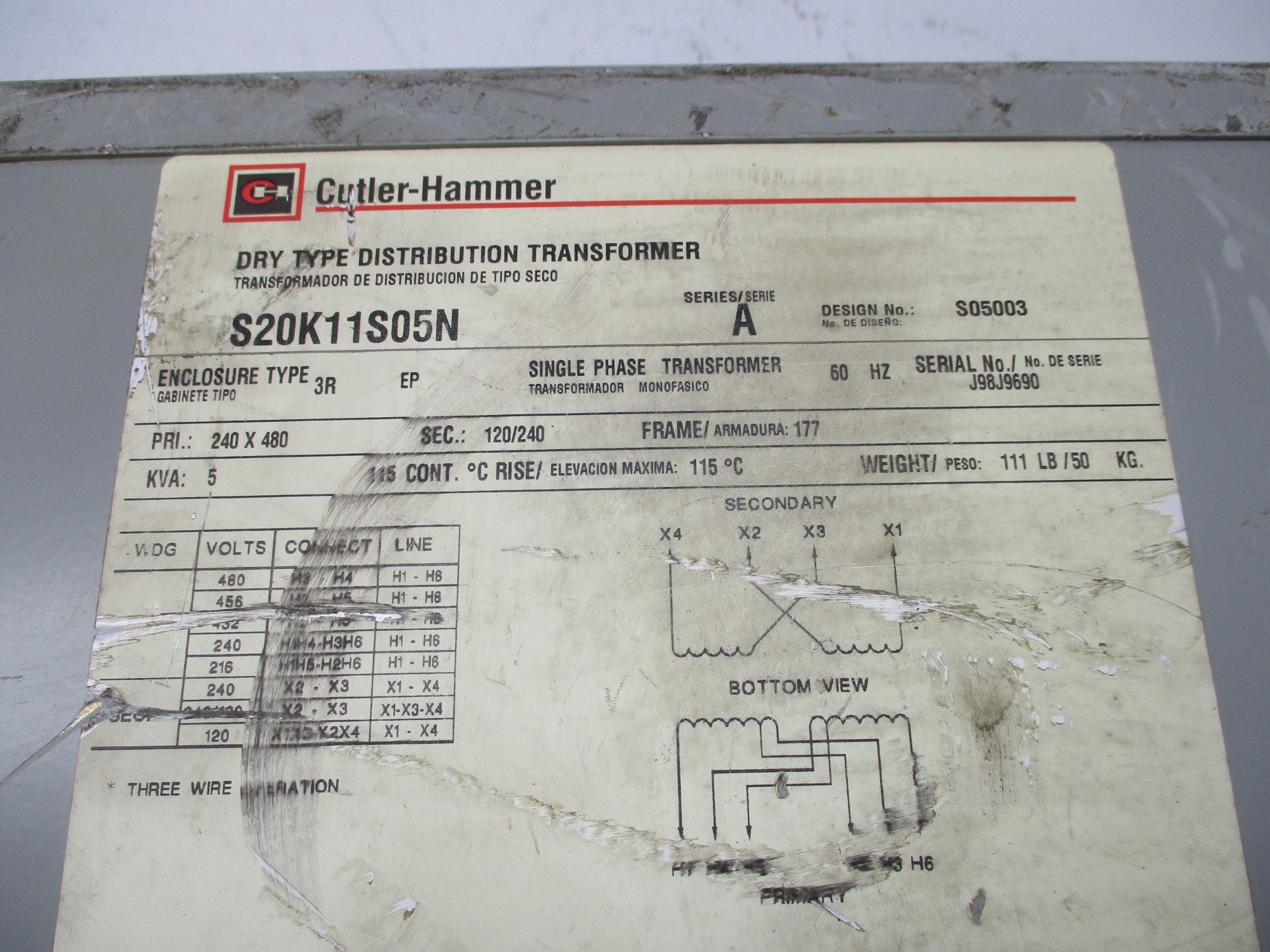 CUTLER HAMMER S20K11S05N SER. A NSNP